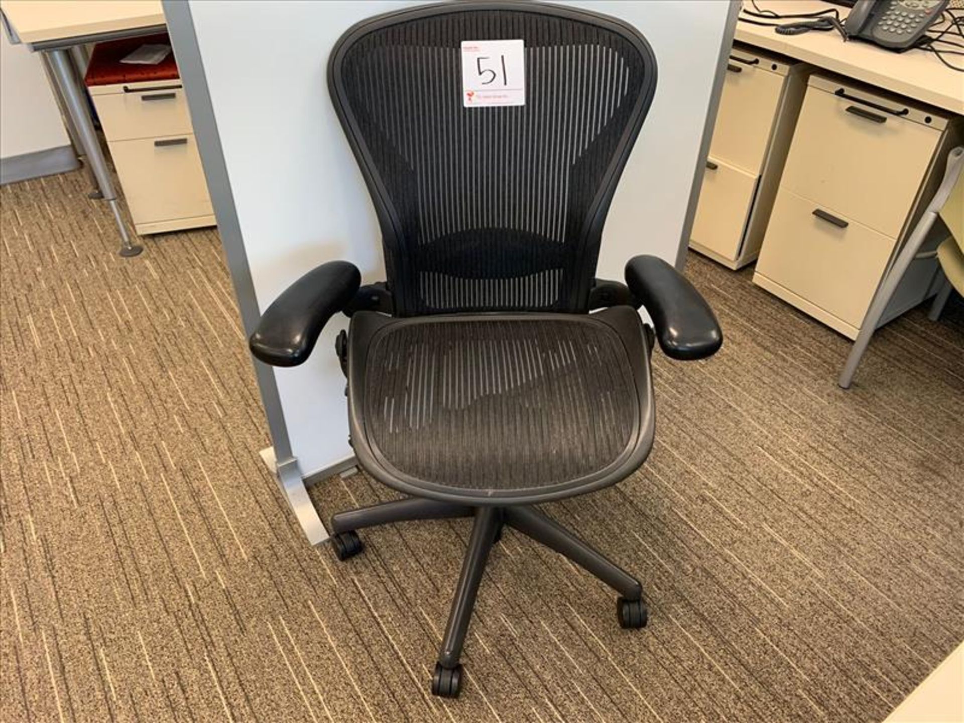 Herman Miller Aeron Task Chair; carbon mesh, adjustable height, arms, tilt seat and back, swivel,