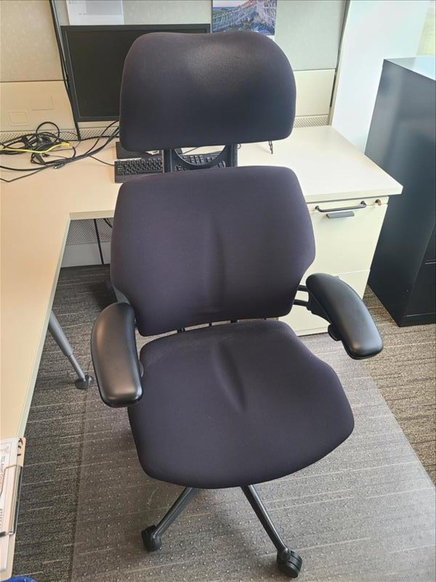 Humanscale Freedom Headrest Task Chair; adjustable height, arms, tilt seat and back, swivel, casters