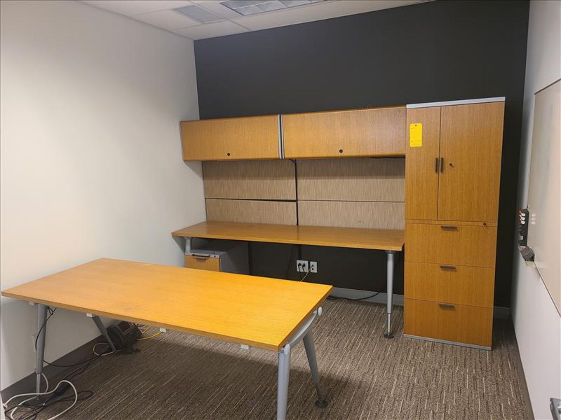 Private Office Suite incl; front desk approx. 72 in. x 30 in., back desk approx. 84 in. x 23 in., (