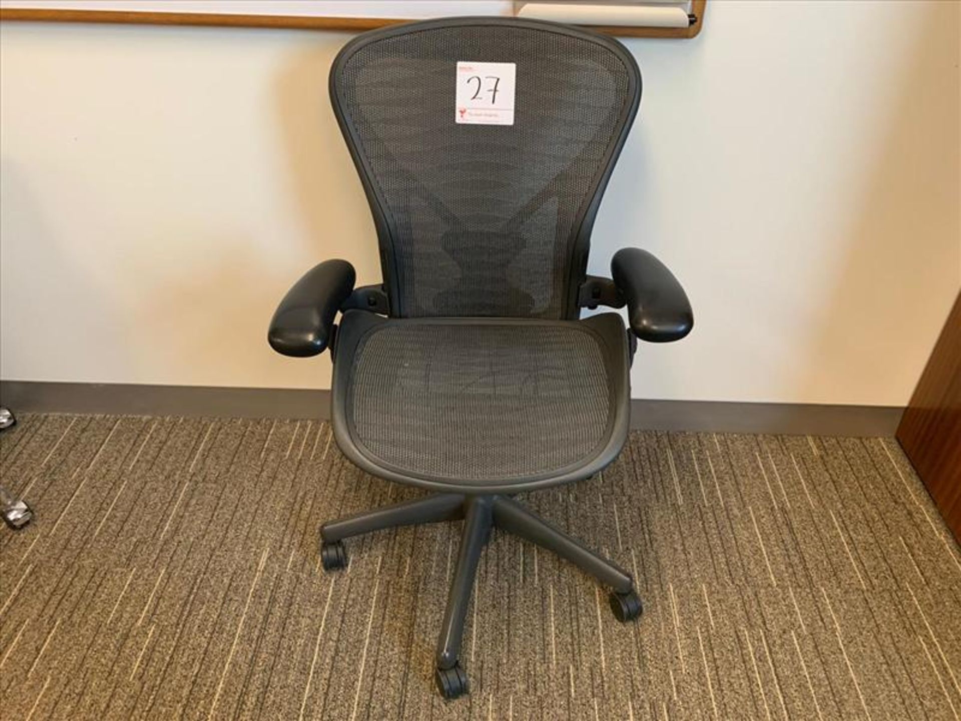 Herman Miller Aeron Task Chair; carbon mesh, adjustable height, arms, tilt seat and back, swivel,