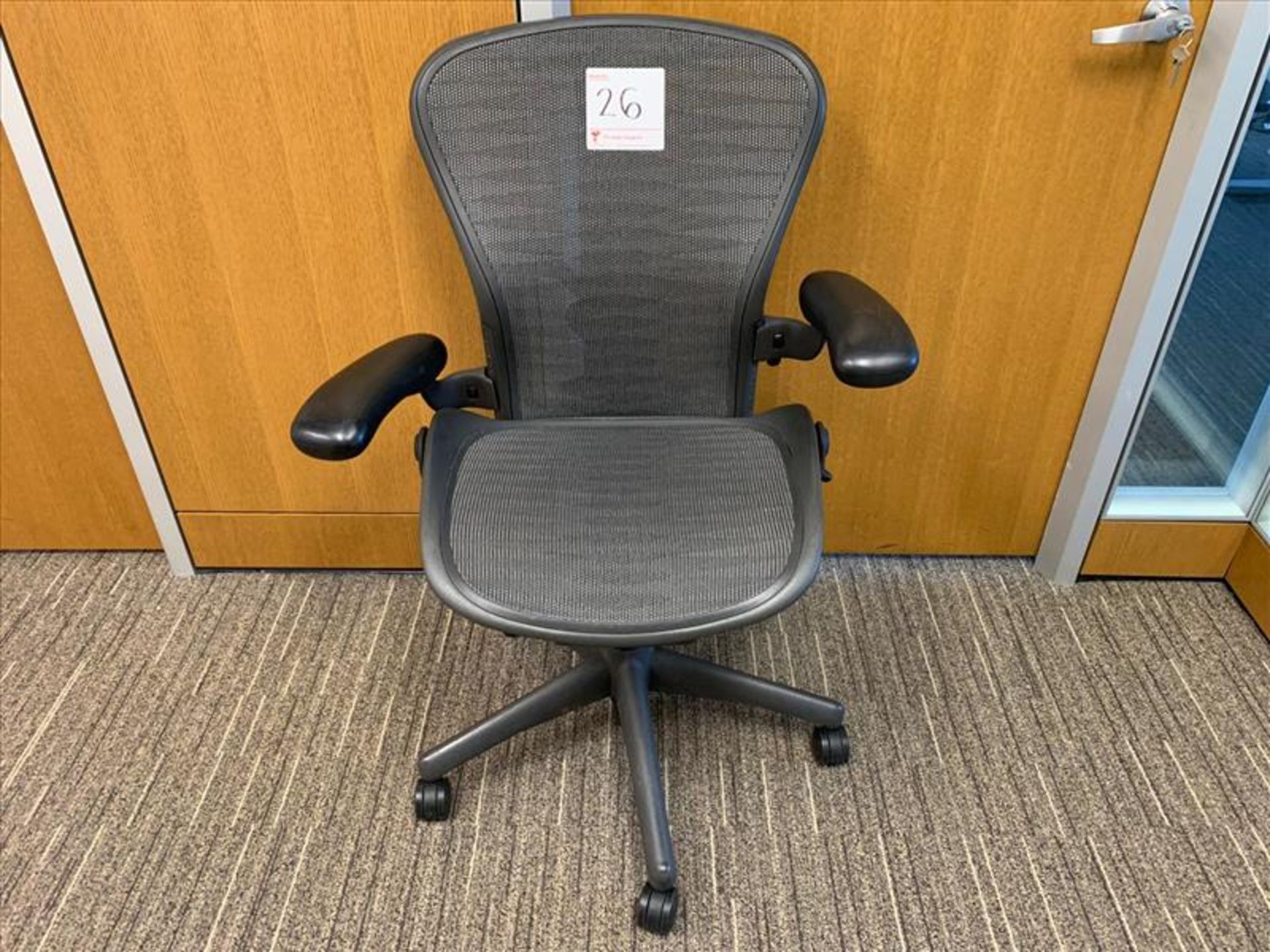 Herman Miller Aeron Task Chair; carbon mesh, adjustable height, arms, tilt seat and back, swivel,