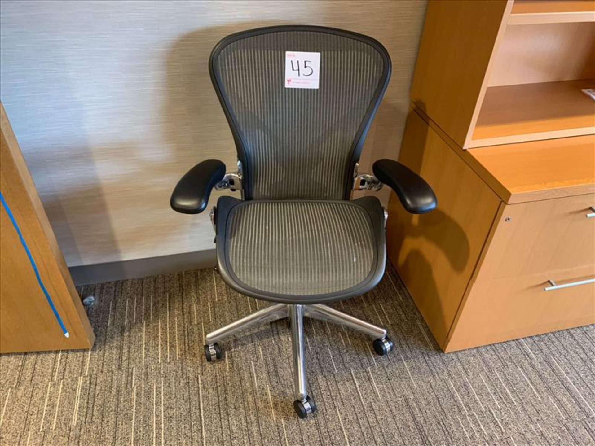 Herman Miller Aeron Task Chair; carbon mesh, chrome base, adjustable height, tilt seat and back,