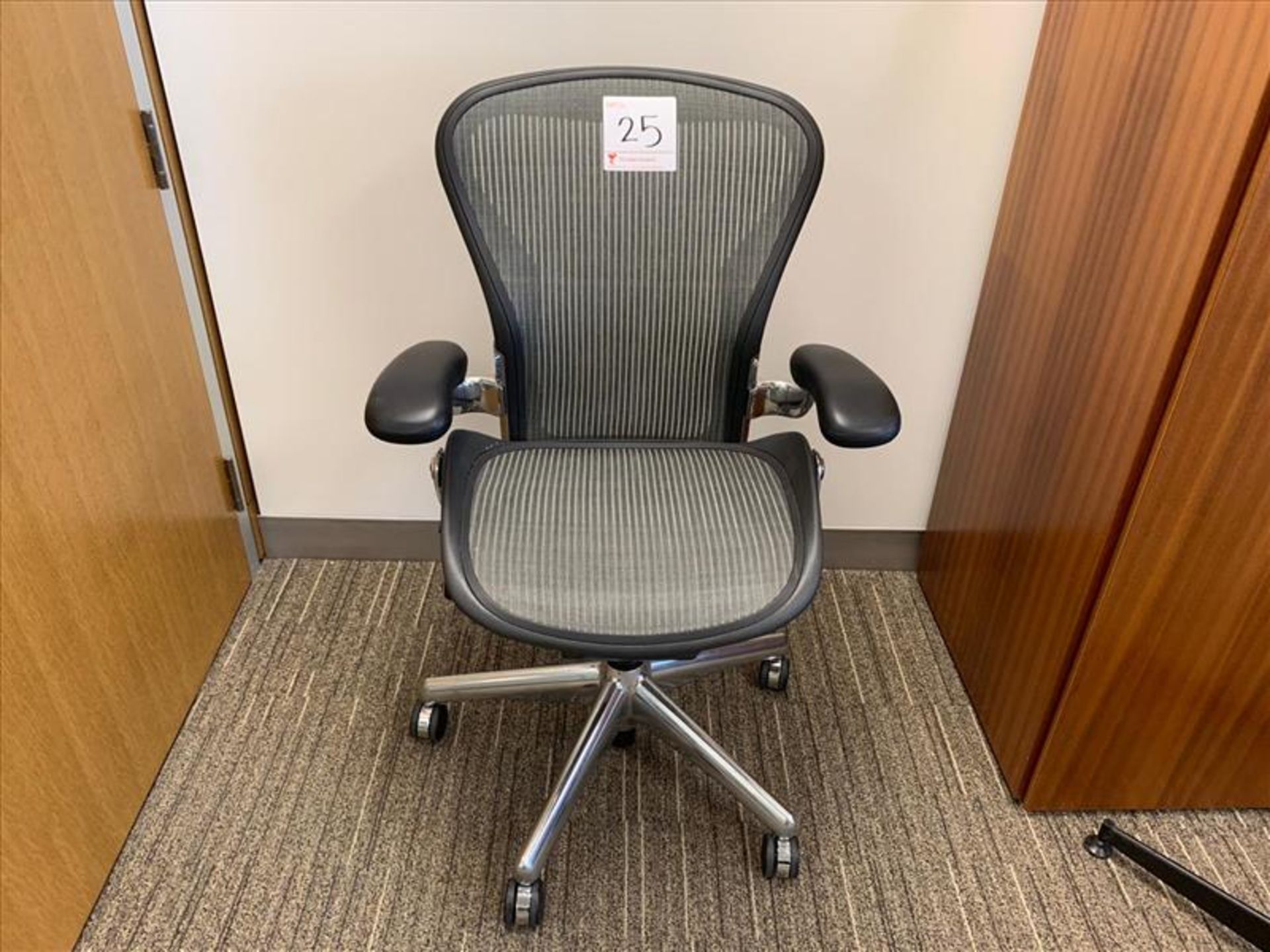 Herman Miller Aeron Task Chair; carbon mesh, chrome base, adjustable height, tilt seat and back,