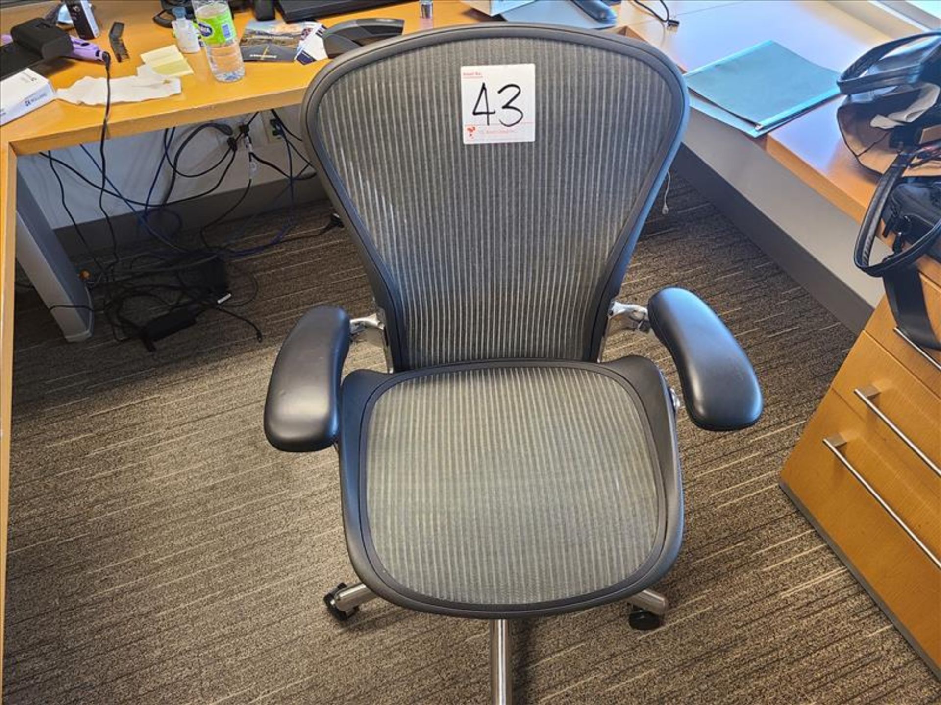 Herman Miller Aeron Task Chair; carbon mesh, chrome base, adjustable height, tilt seat and back,