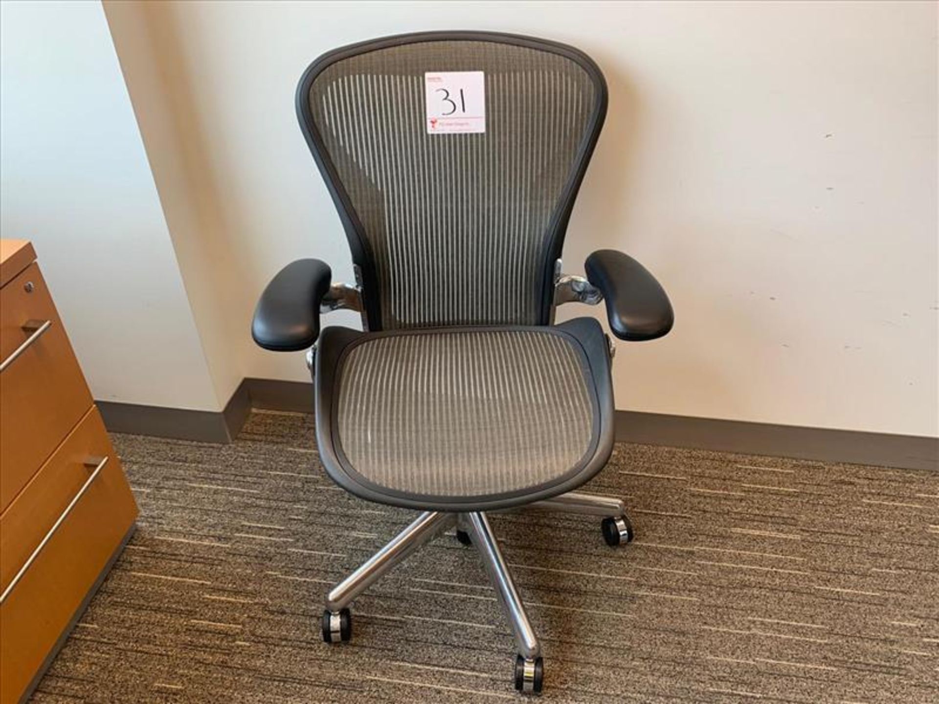 Herman Miller Aeron Task Chair; carbon mesh, chrome base, adjustable height, tilt seat and back,