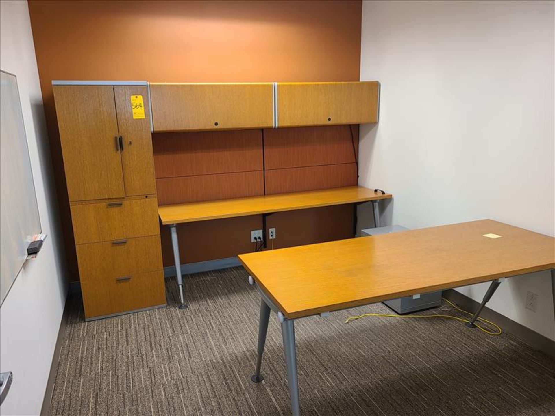 Private Office Suite incl; front desk approx. 72 in. x 30 in., back desk approx. 84 in. x 23 in., (