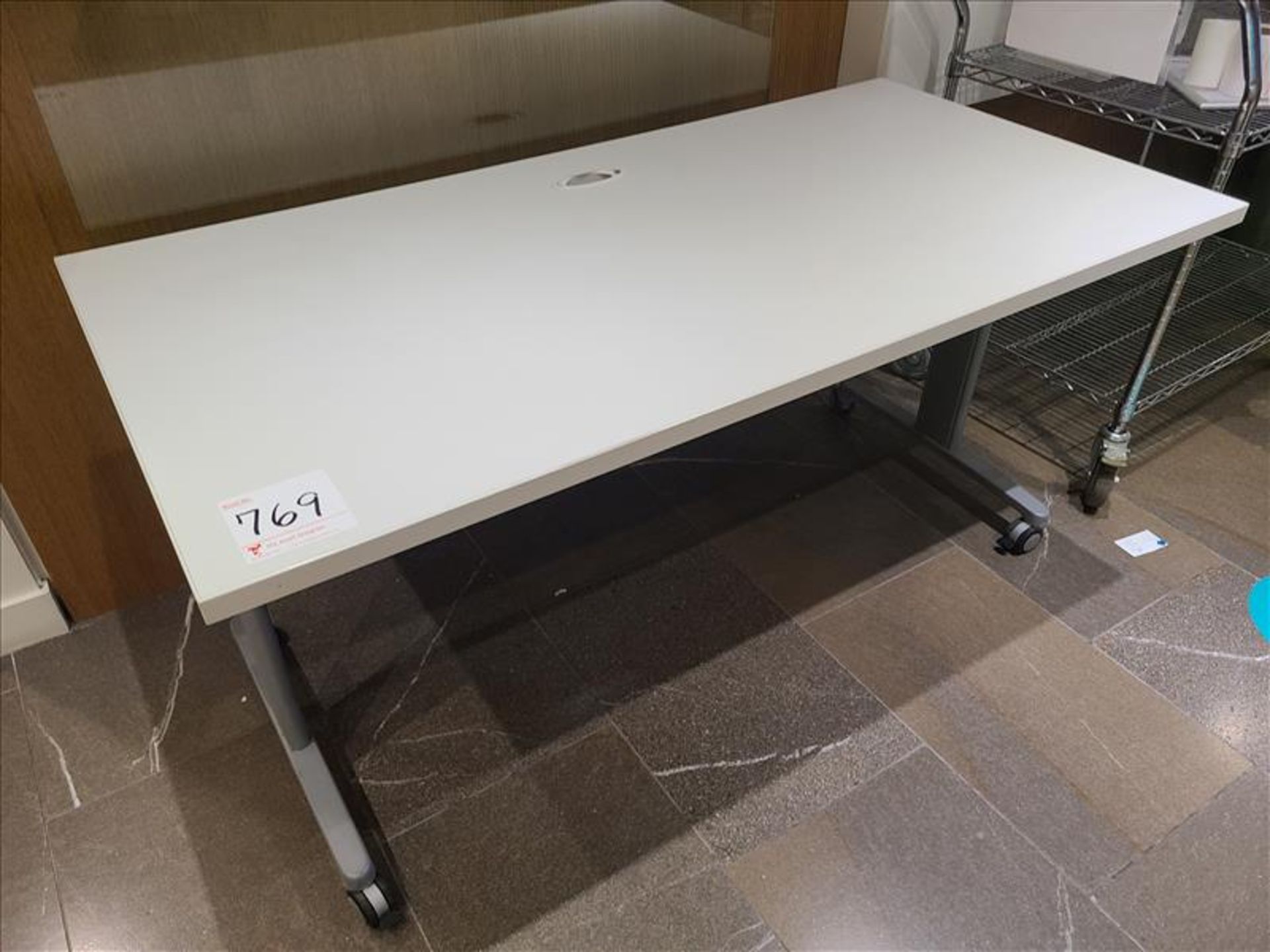 Task Table approx. 60 in. x 30 in., casters, w/tilting top (Qty 1) (Floor 4)