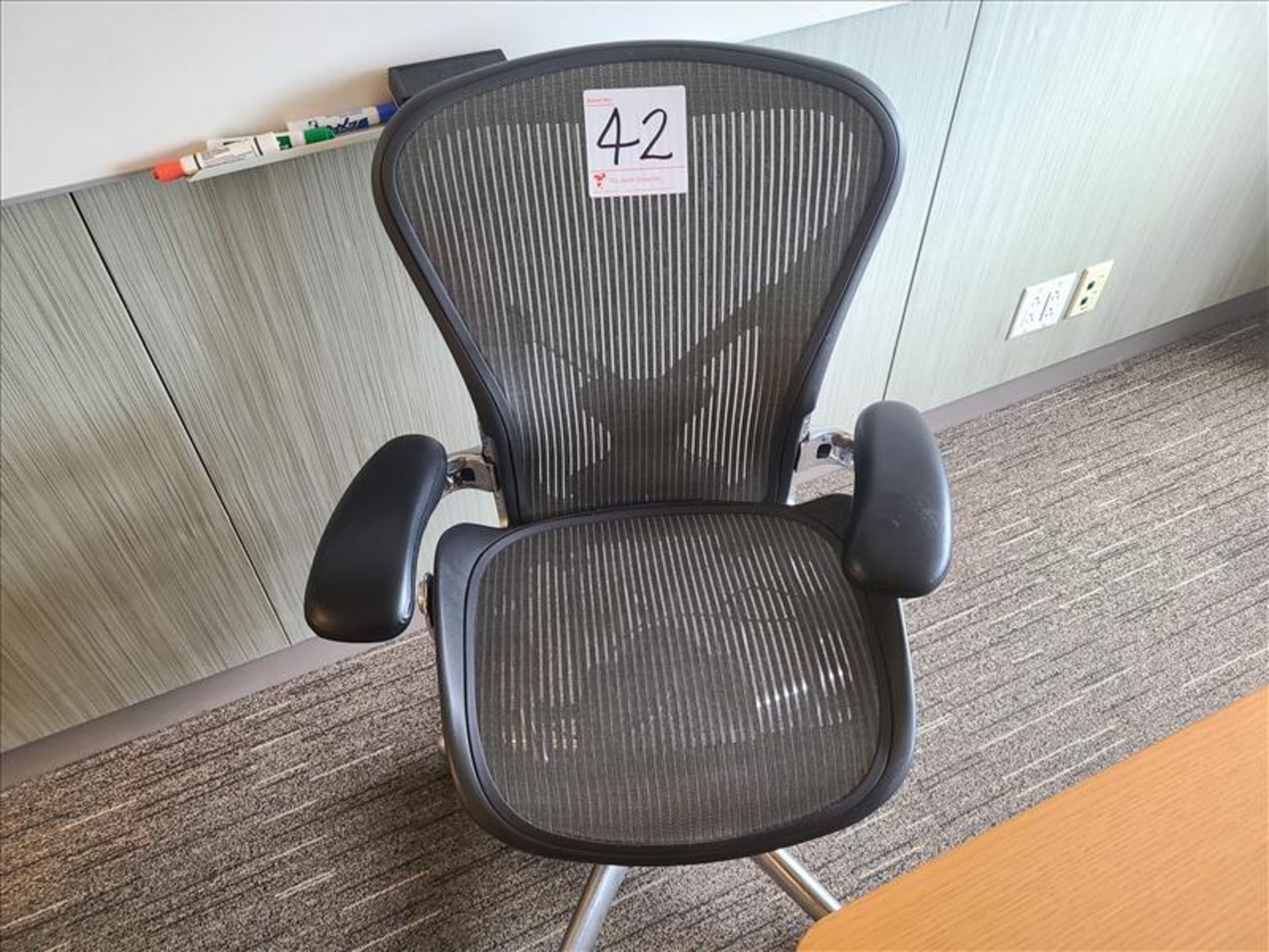 Herman Miller Aeron Task Chair; carbon mesh, chrome base, adjustable height, tilt seat and back,