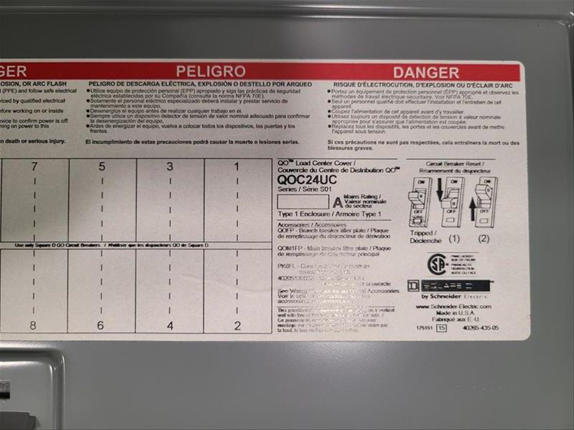 Schneider Electric Breaker Panel - Image 3 of 3