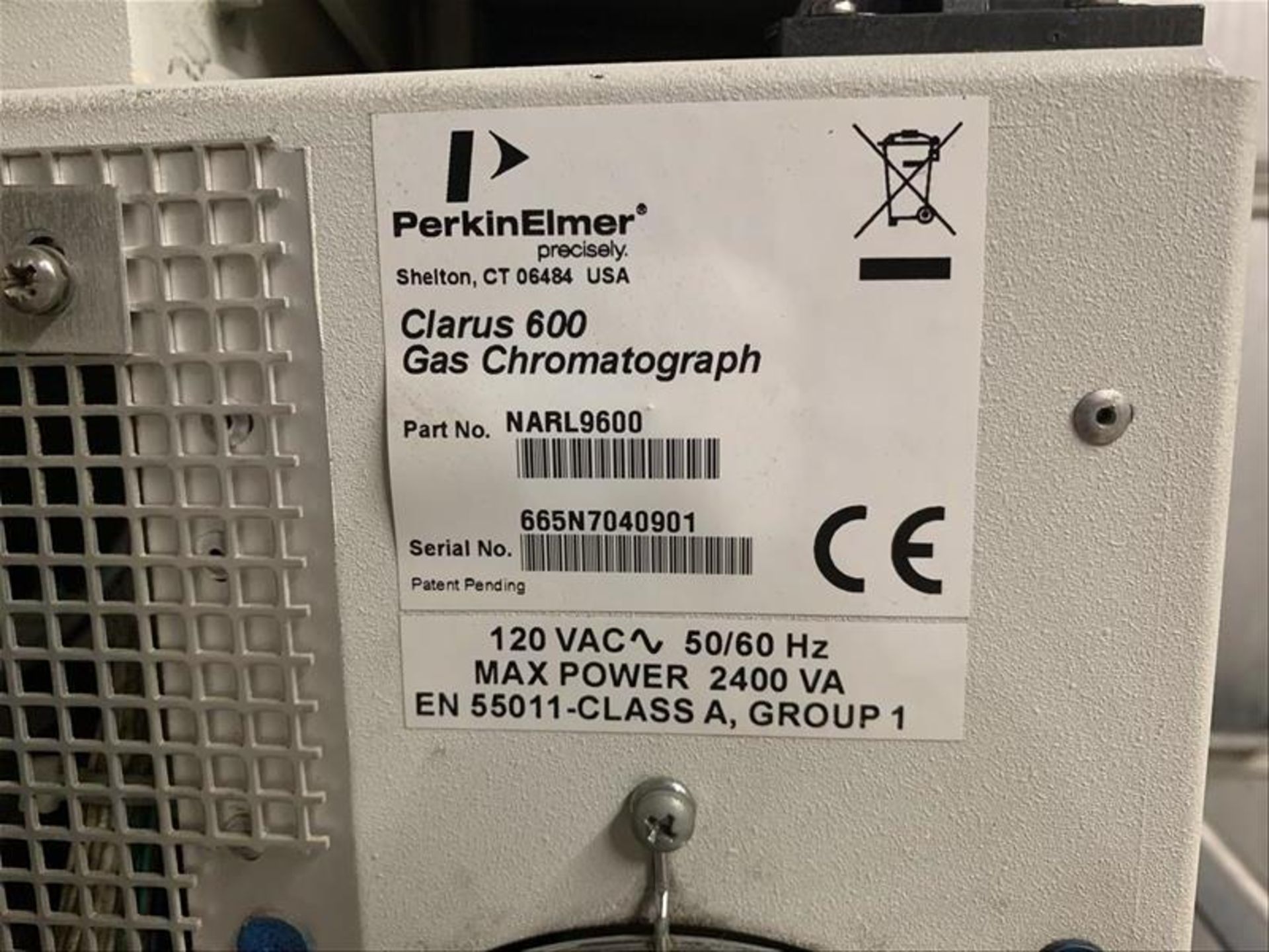 Perkin Elmer Gas Chromatograph, model Clarus 600, S/N 665N7040901 (Asset Location: Vaughan, Ontario) - Image 9 of 15