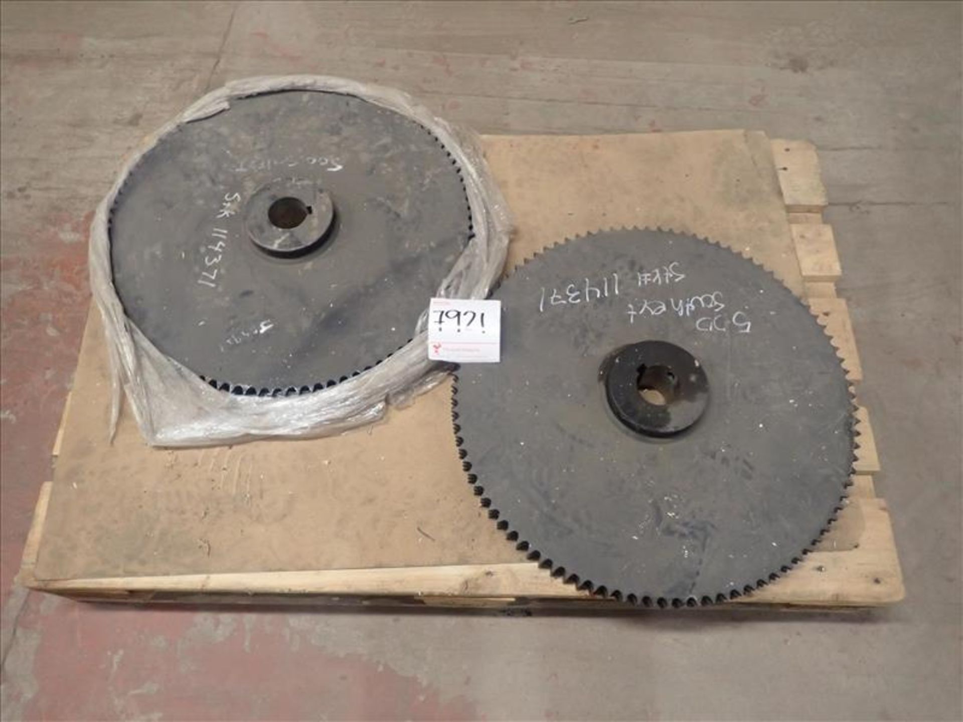 (2) sprockets, 23 in. dia. (Tag 7921 Loc WH South)
