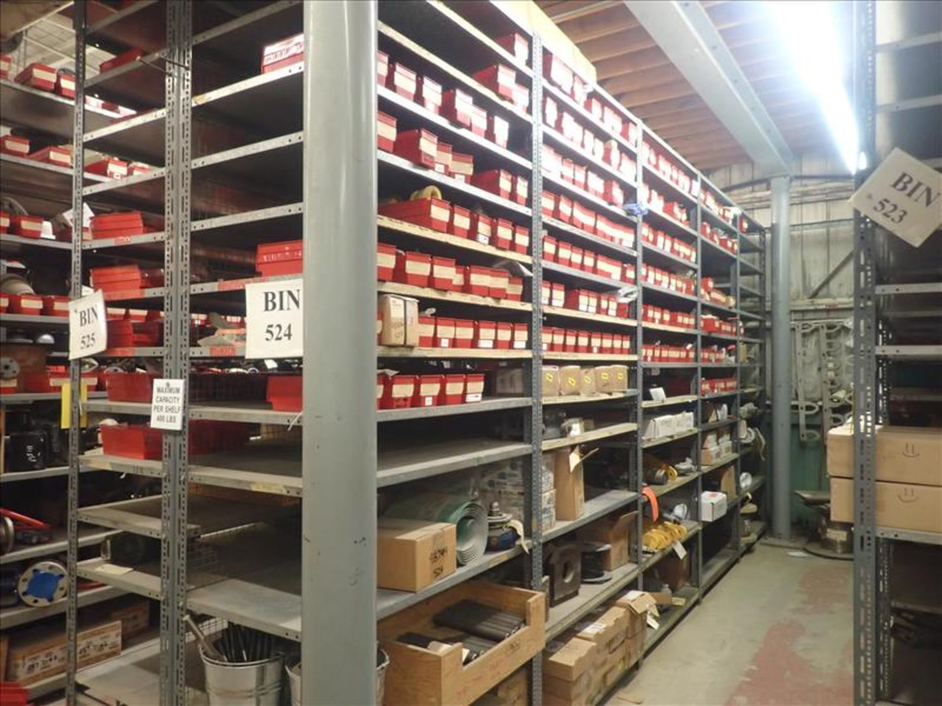contents of shelving: treaded rods, brackets, spare parts, etc. (Bin 524) (Tag 8019 Loc WH South)