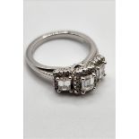 One lady’s stamped and tested 14kt VERA WANG LOVE collection diamond ring. Contained across the