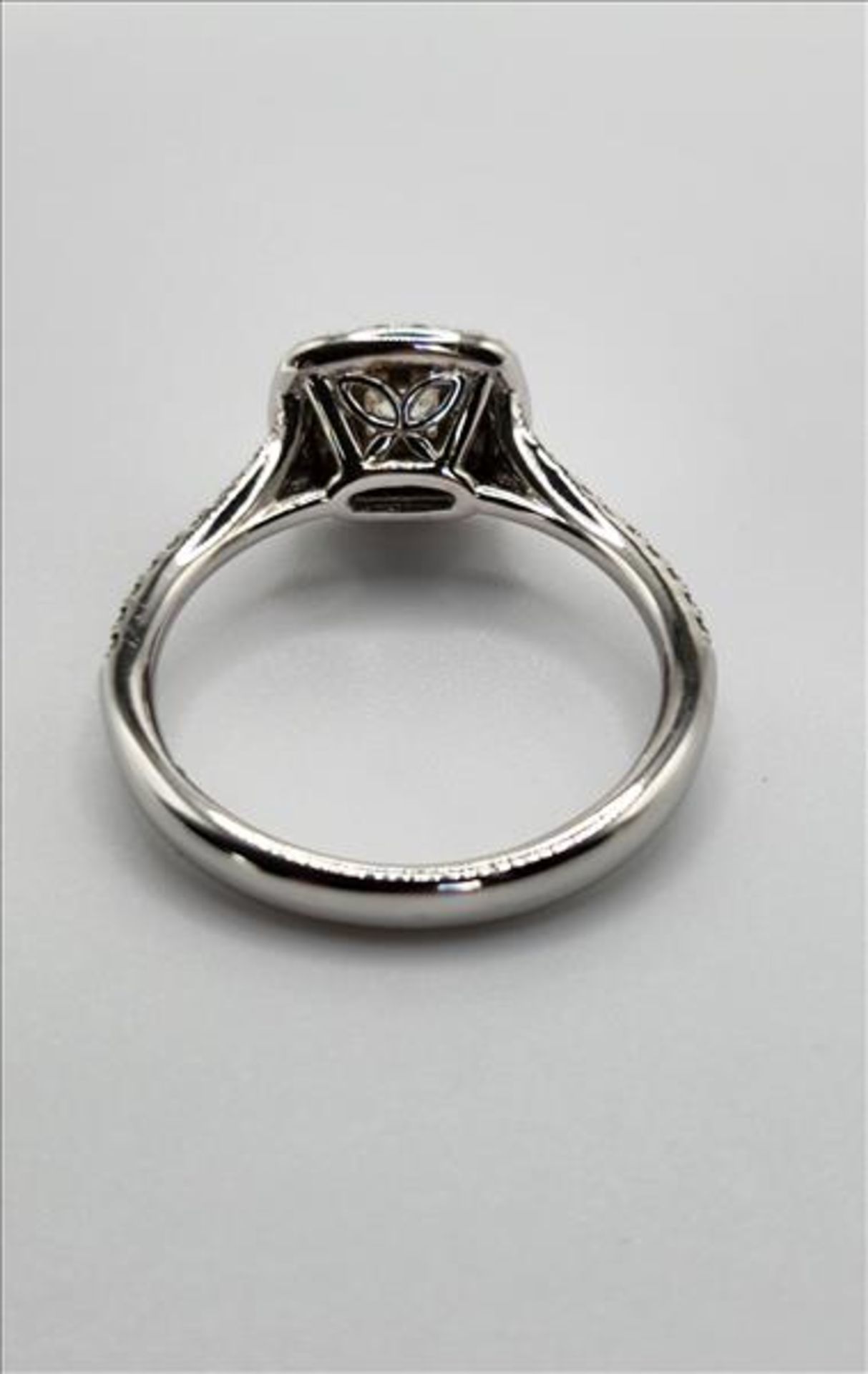 One lady’s stamped and tested 14kt white and pink gold diamond ring trademarked “Charmed” design - Image 2 of 9