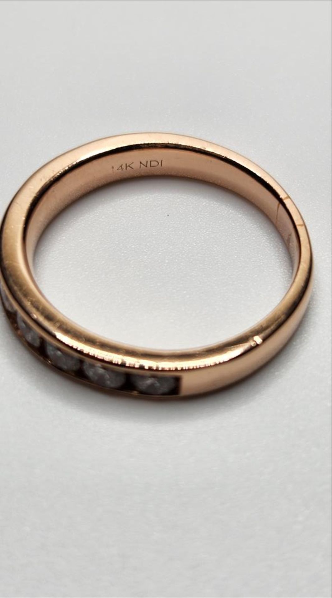One lady’s stamped and tested 14kt pink gold Arctic Brilliance trademark Canadian Diamond ring ( - Image 3 of 6