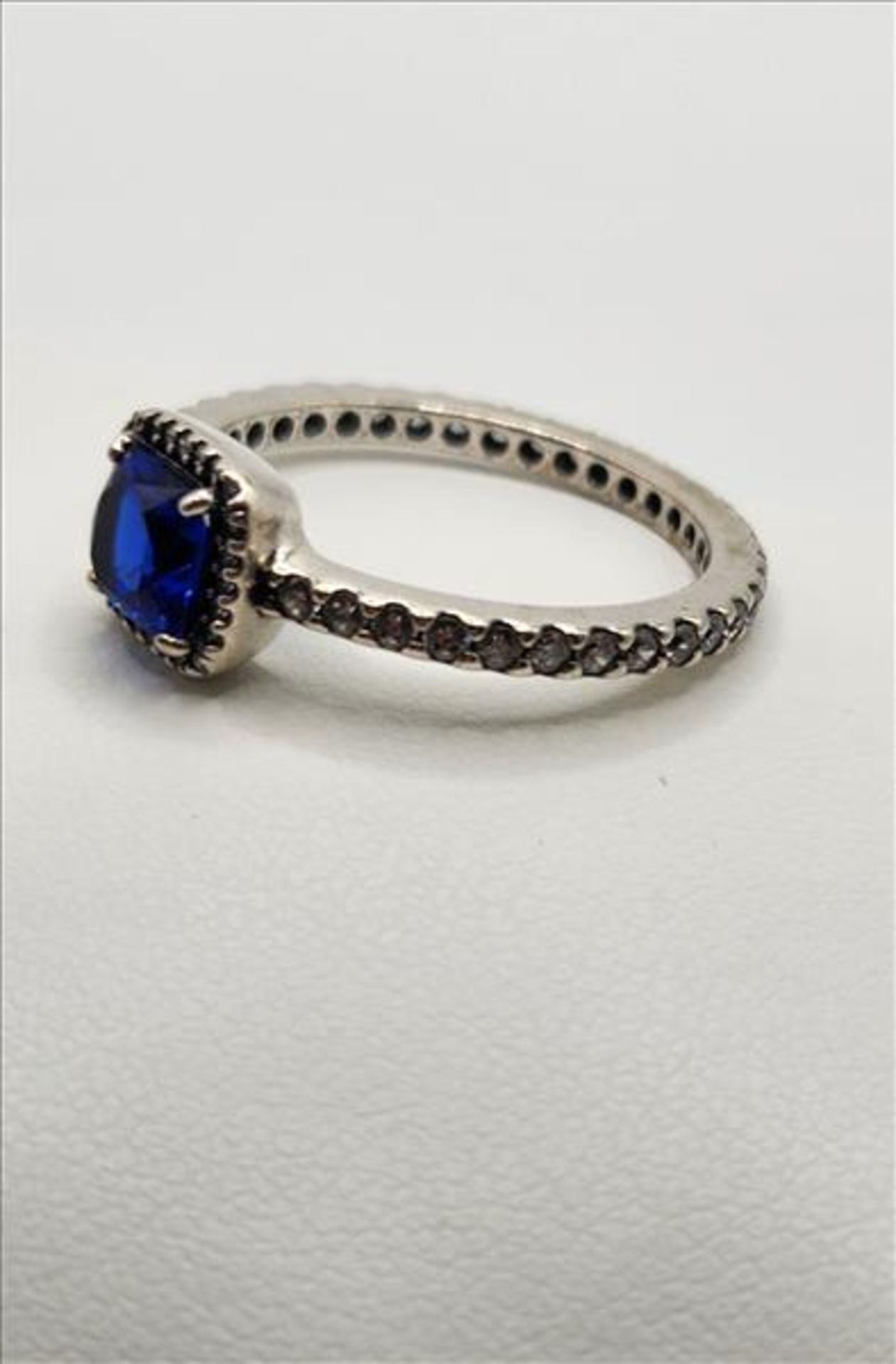 Pandora blue stone sterling silver ring - Image 2 of 4