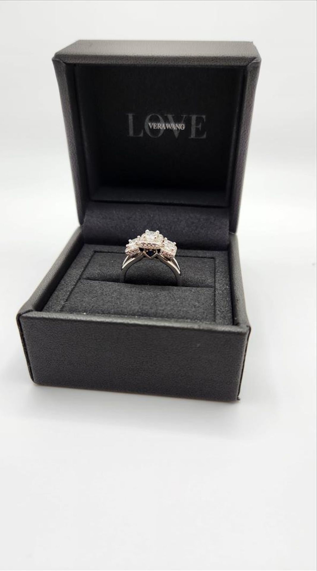 One lady’s stamped and tested 14kt VERA WANG LOVE collection diamond ring. Contained across the - Image 8 of 11