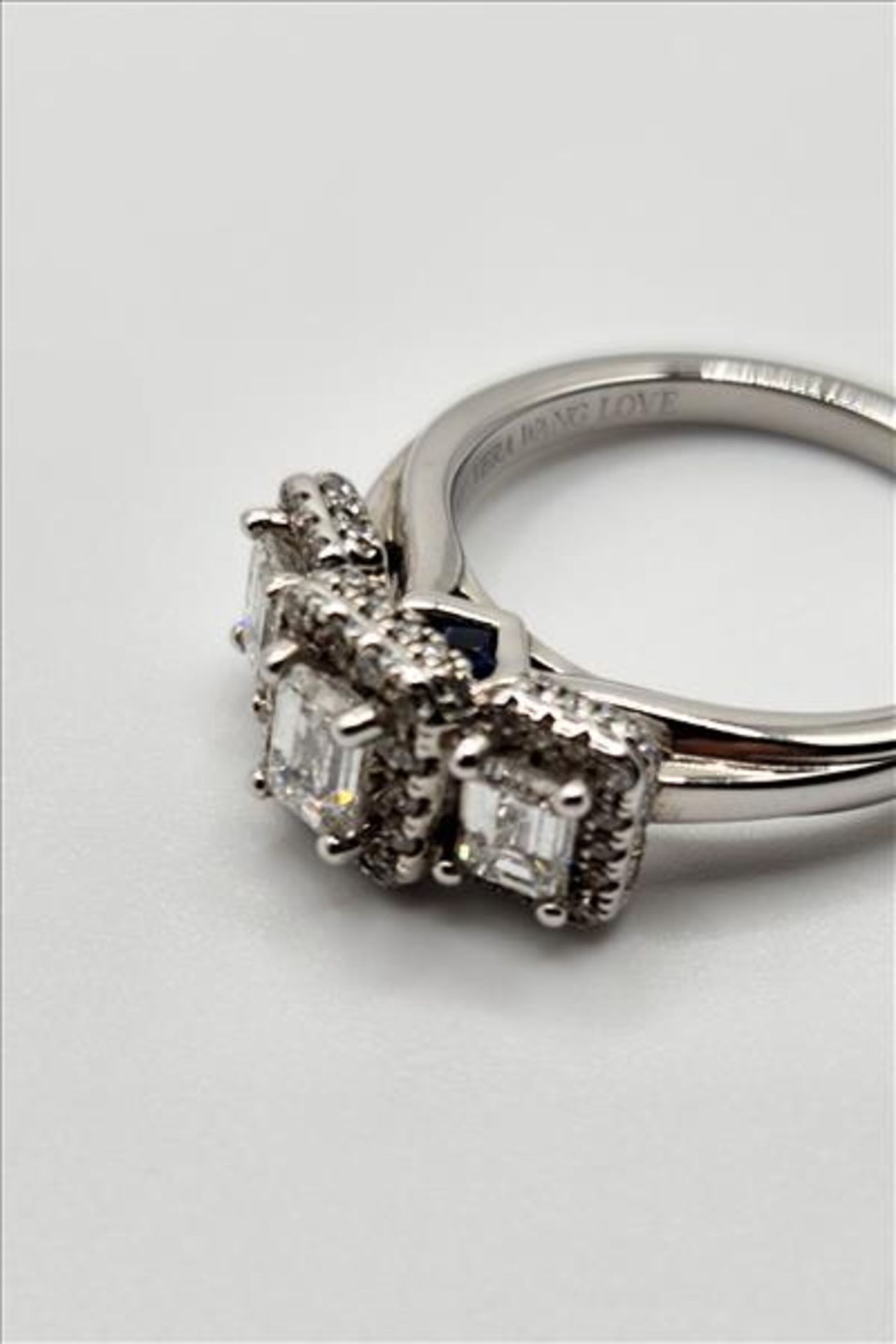 One lady’s stamped and tested 14kt VERA WANG LOVE collection diamond ring. Contained across the - Image 2 of 11