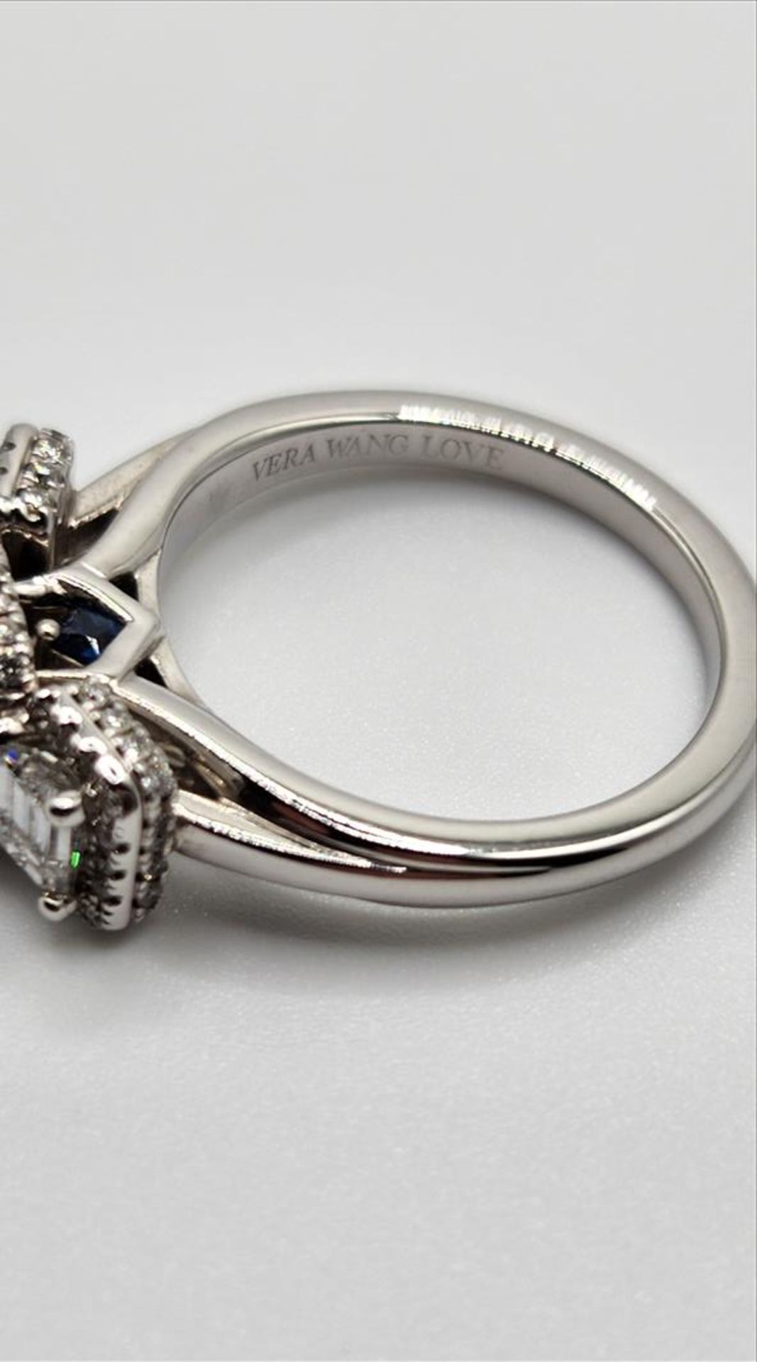 One lady’s stamped and tested 14kt VERA WANG LOVE collection diamond ring. Contained across the - Image 5 of 11