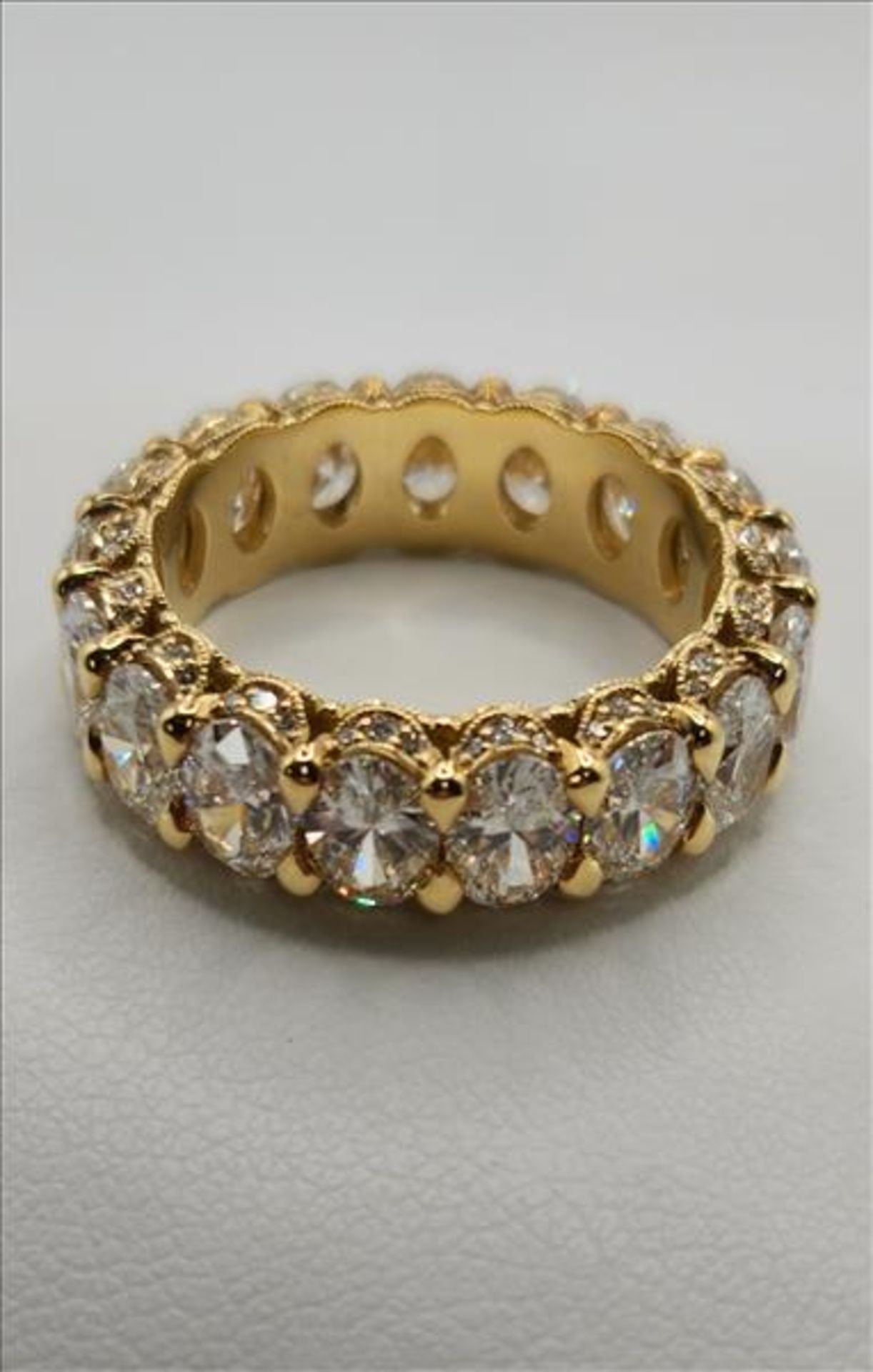 One lady’s stamped 18kt yellow gold “Tacori” diamond eternity band. Shared claw set vertically - Image 4 of 8
