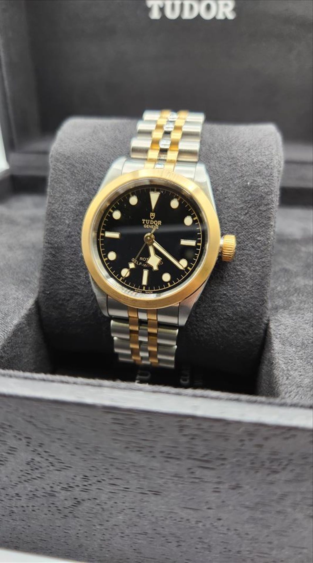 One lady’s Swiss made Tudor Black Bay yellow gold tone and stainless steel (32.0mm) wristwatch ( - Image 2 of 12