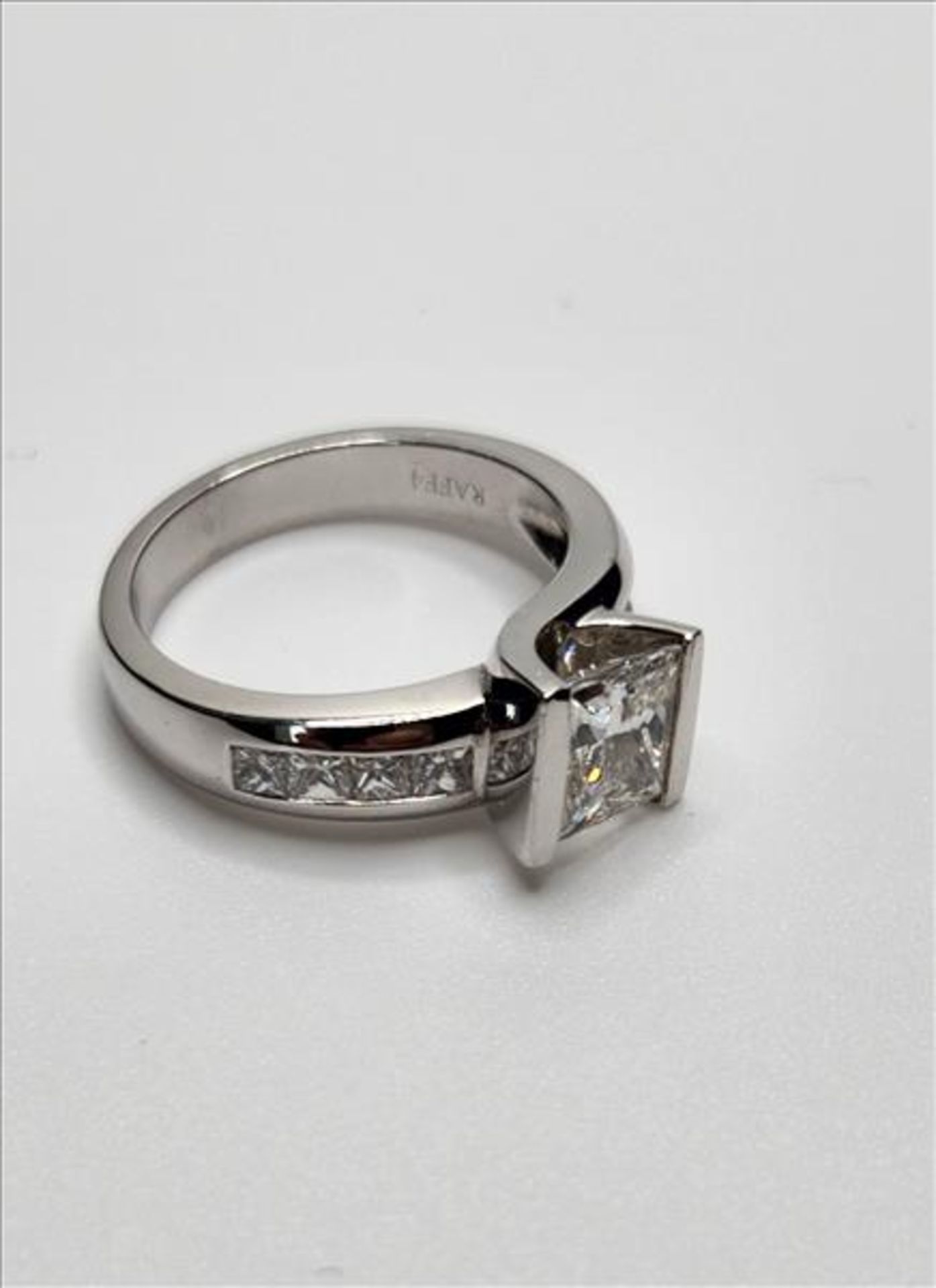 One lady’s stamped RAFP4 and tested 14kt white gold diamond ring by Michael Hill. Contained at the - Image 3 of 7