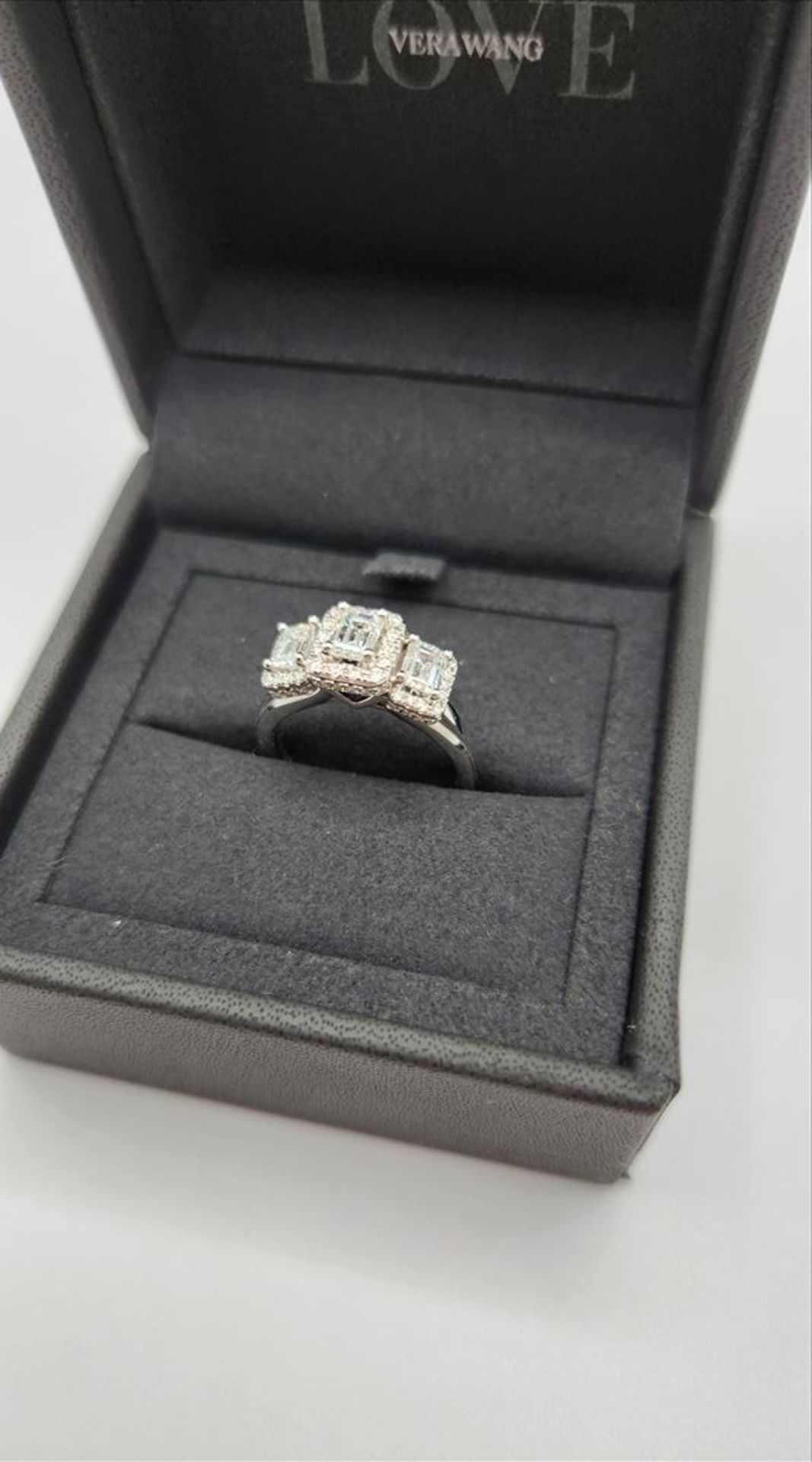 One lady’s stamped and tested 14kt VERA WANG LOVE collection diamond ring. Contained across the - Image 9 of 11