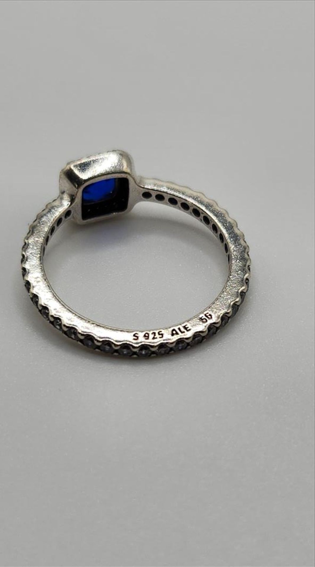 Pandora blue stone sterling silver ring - Image 3 of 4