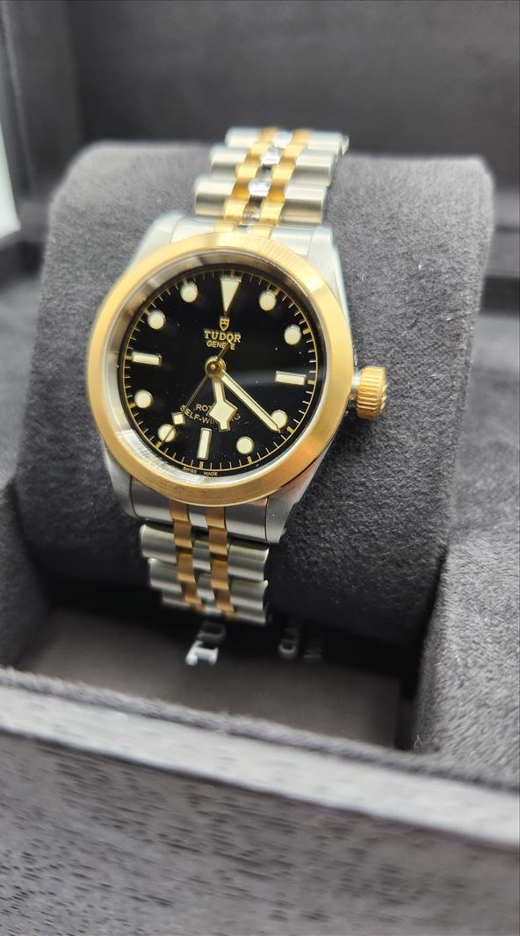 One lady’s Swiss made Tudor Black Bay yellow gold tone and stainless steel (32.0mm) wristwatch ( - Image 7 of 12