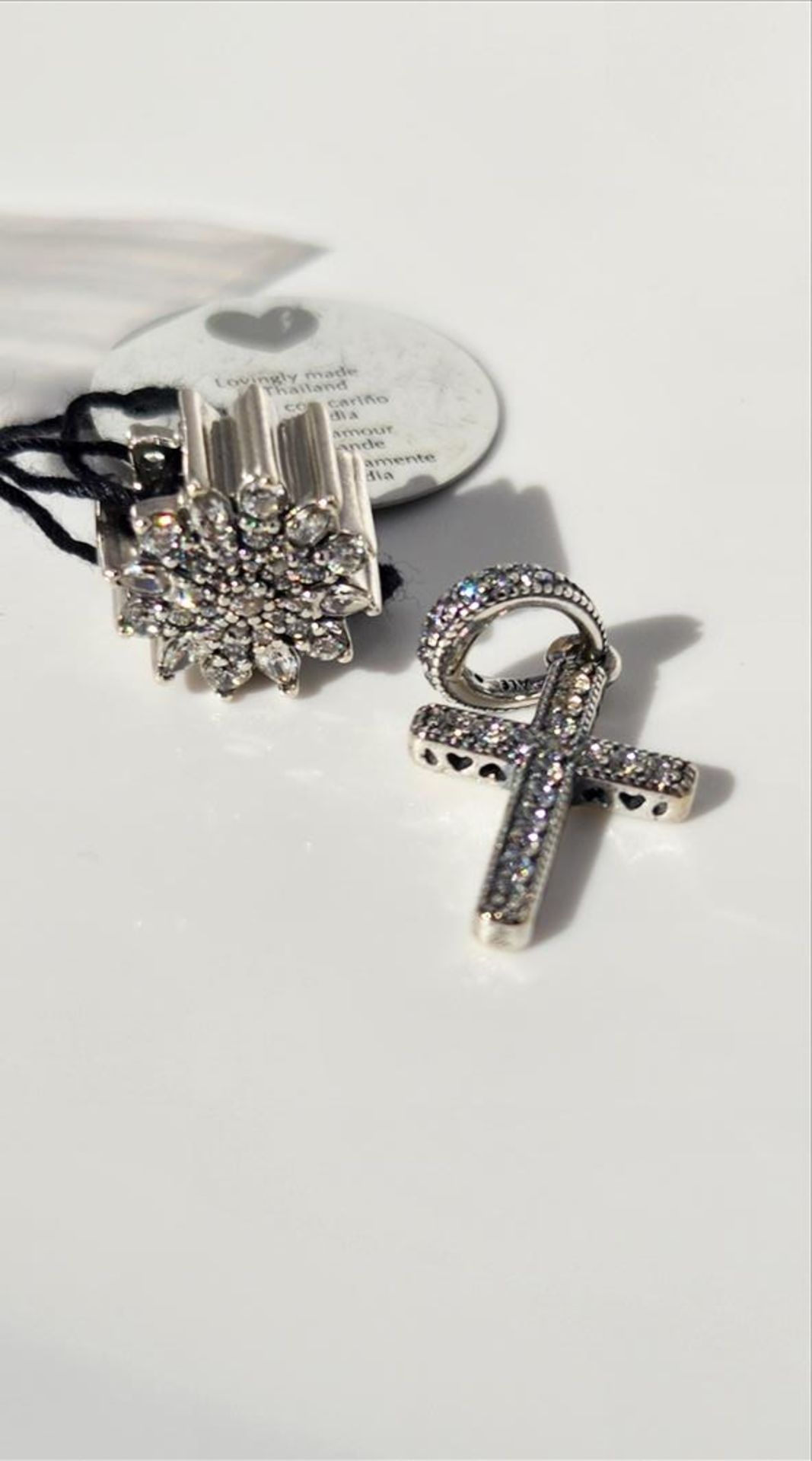 Pandora crystal charm and pendant