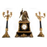 Napoleon III garniture depicting the Angel Gabriel with two candlesticks, second half of the 19th ce