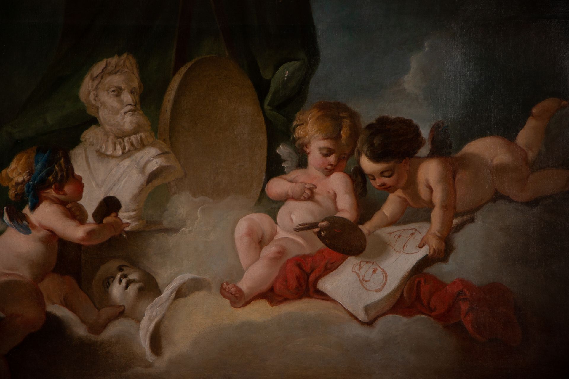 "Allegory of the Fine Arts", circle of Francesco de Mura (Naples, 1696-1782), 17th century Italian s - Bild 3 aus 11