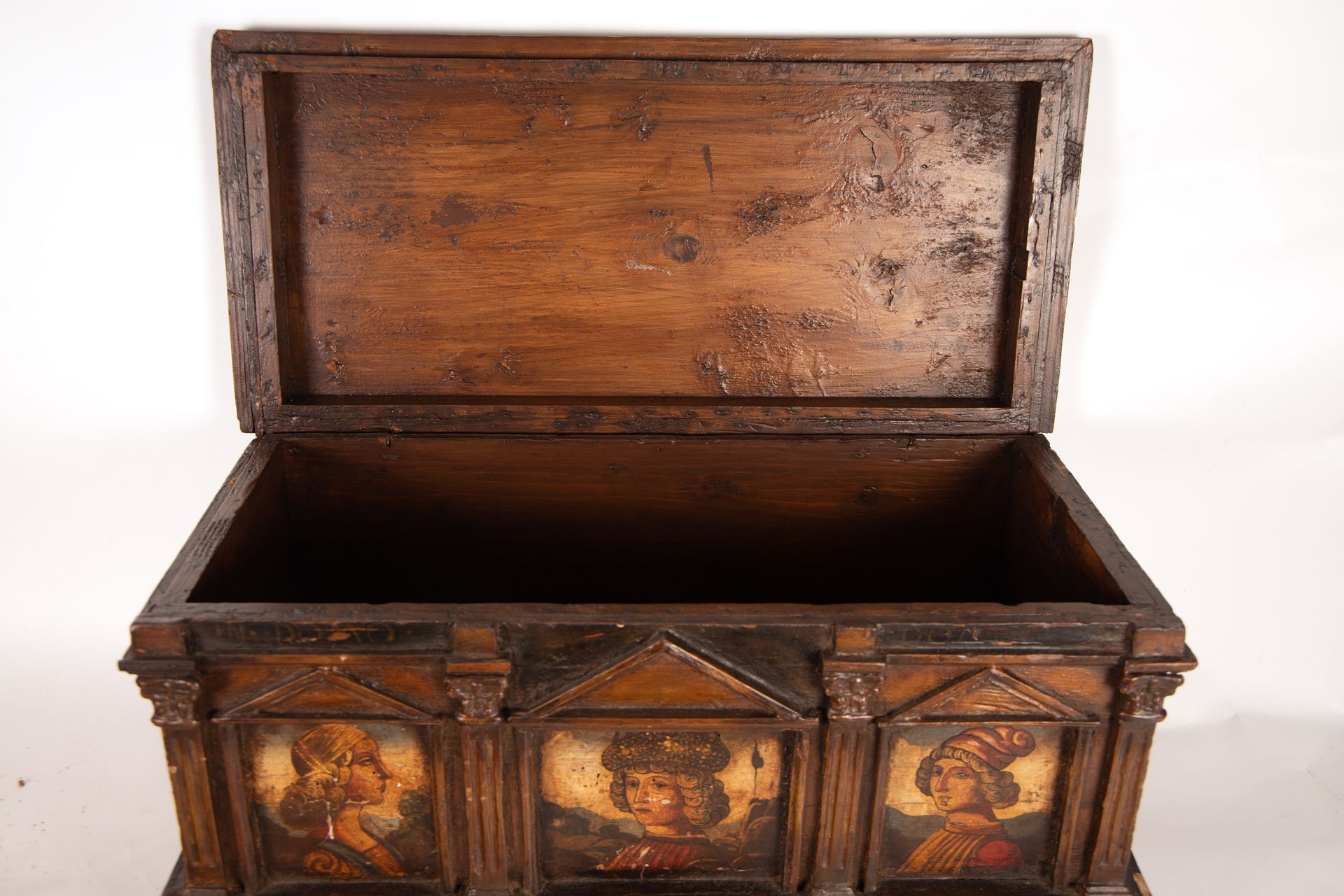 Florentine chest in Renaissance style in ebonized and polychrome wood, Italian school of the 19th ce - Bild 7 aus 11