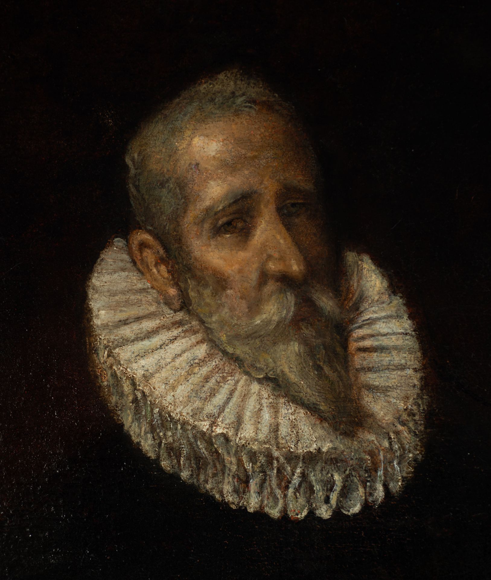 Portrait of Don Miguel de Cervantes, El Greco School, Toledo, 16th century - Bild 3 aus 7