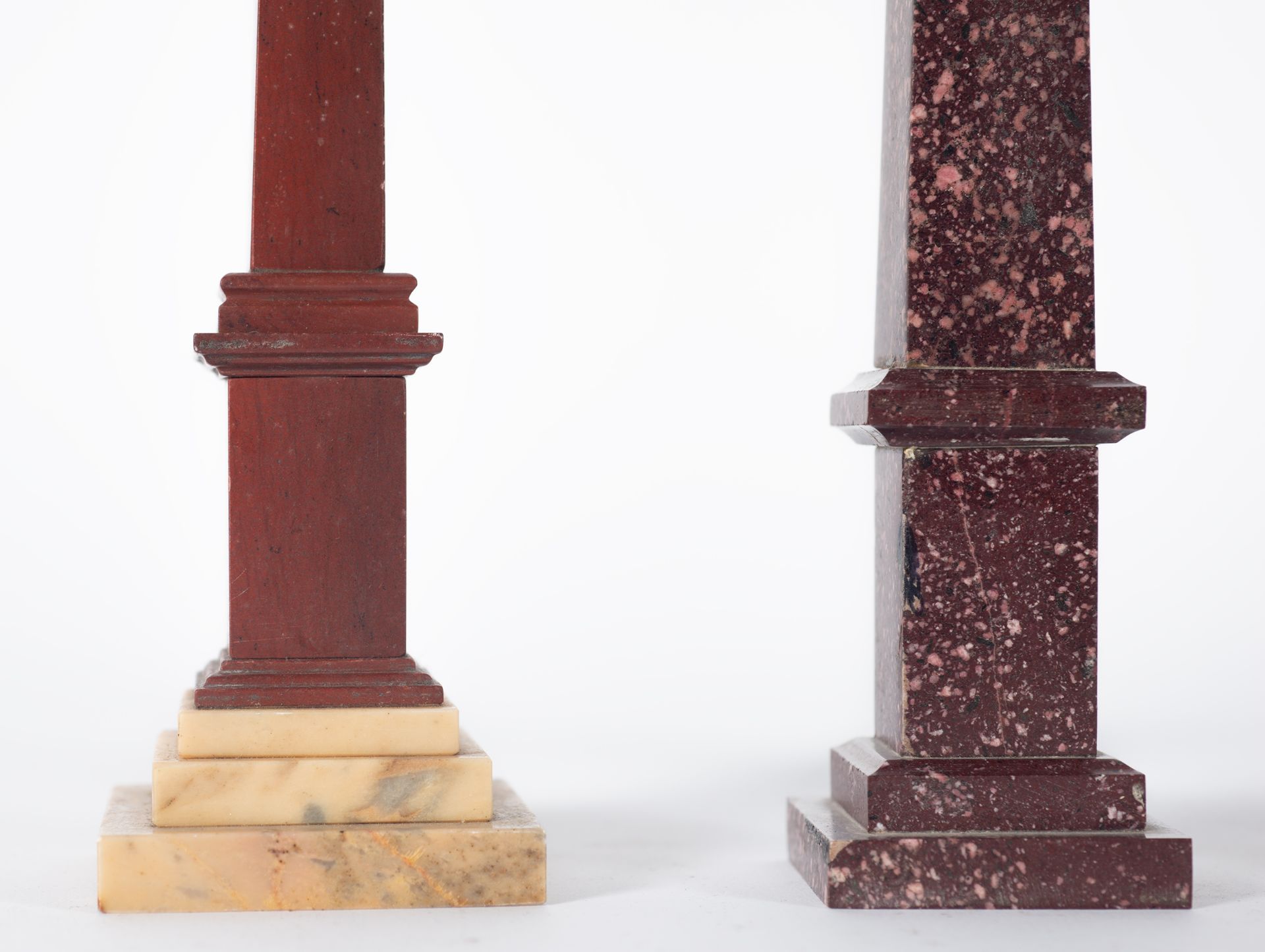 Lot of 3 columns in marble and porphyry, 19th - 20th century - Image 4 of 6