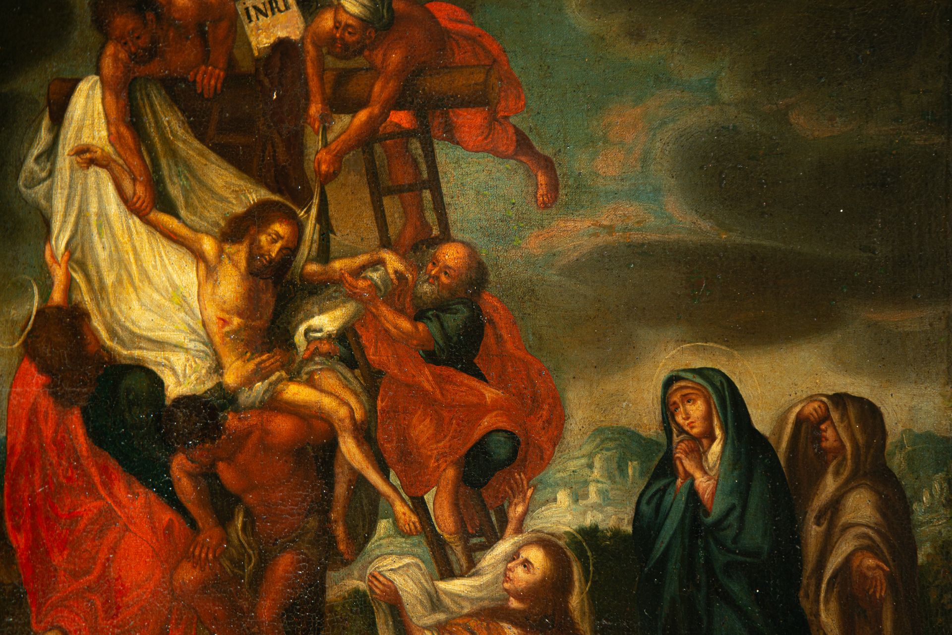 Jesus Descending from the Cross, Spanish school of the 17th century - Image 4 of 11