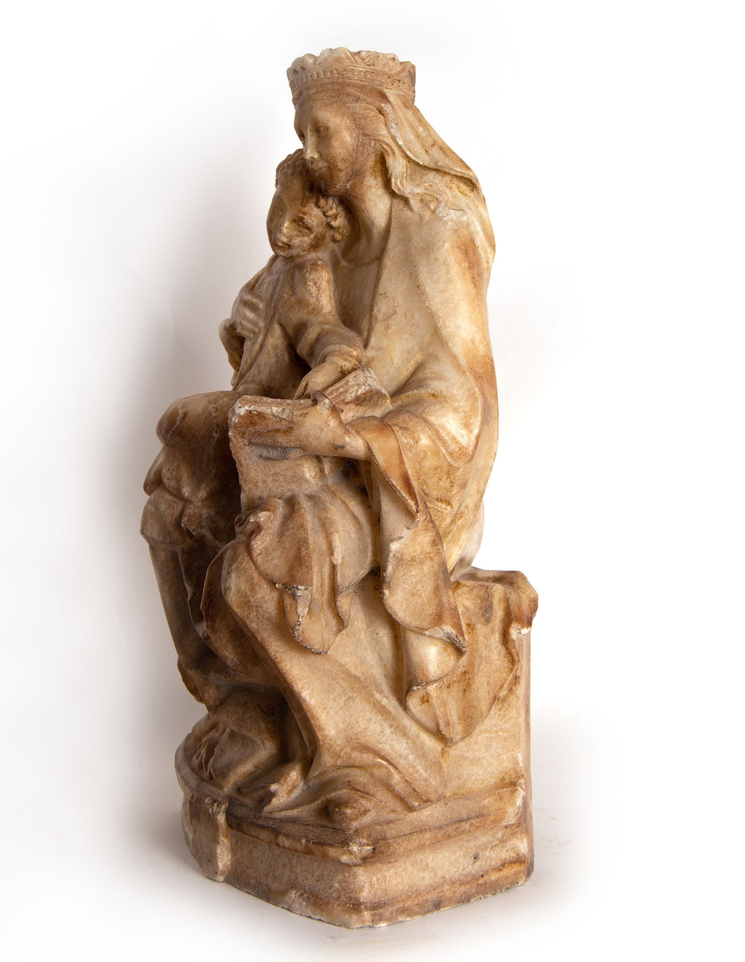 Virgin with Child in alabaster, Burgos, possibly 16th century - Bild 5 aus 7