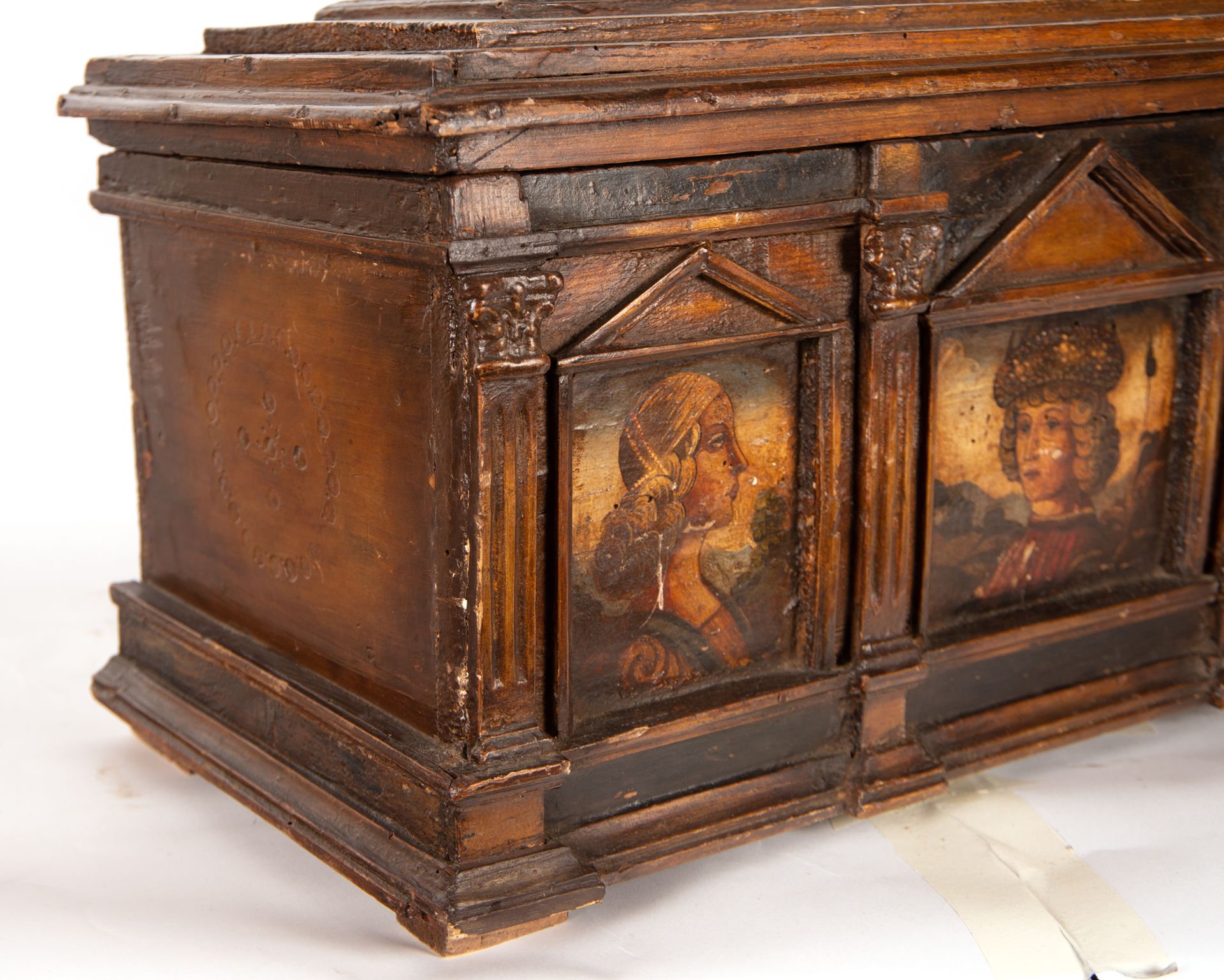 Florentine chest in Renaissance style in ebonized and polychrome wood, Italian school of the 19th ce - Bild 9 aus 11