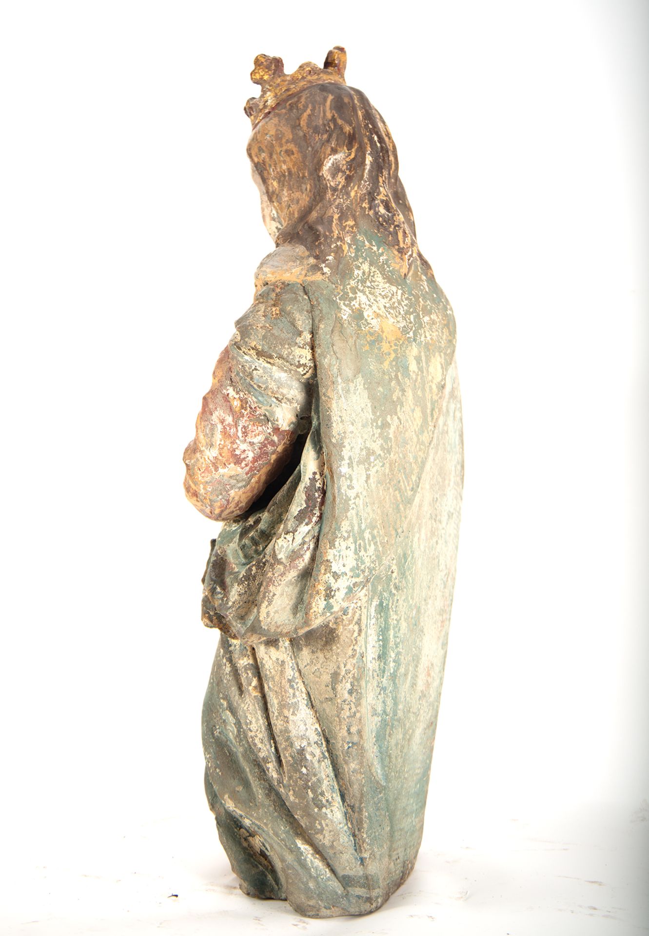 Virgin with Child in polychrome stone, Talleres de Malines, XV - XVI centuries - Bild 9 aus 14