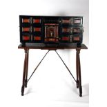 Italian cabinet in tortoiseshell and ebony marquetry, 17th - 18th centuries