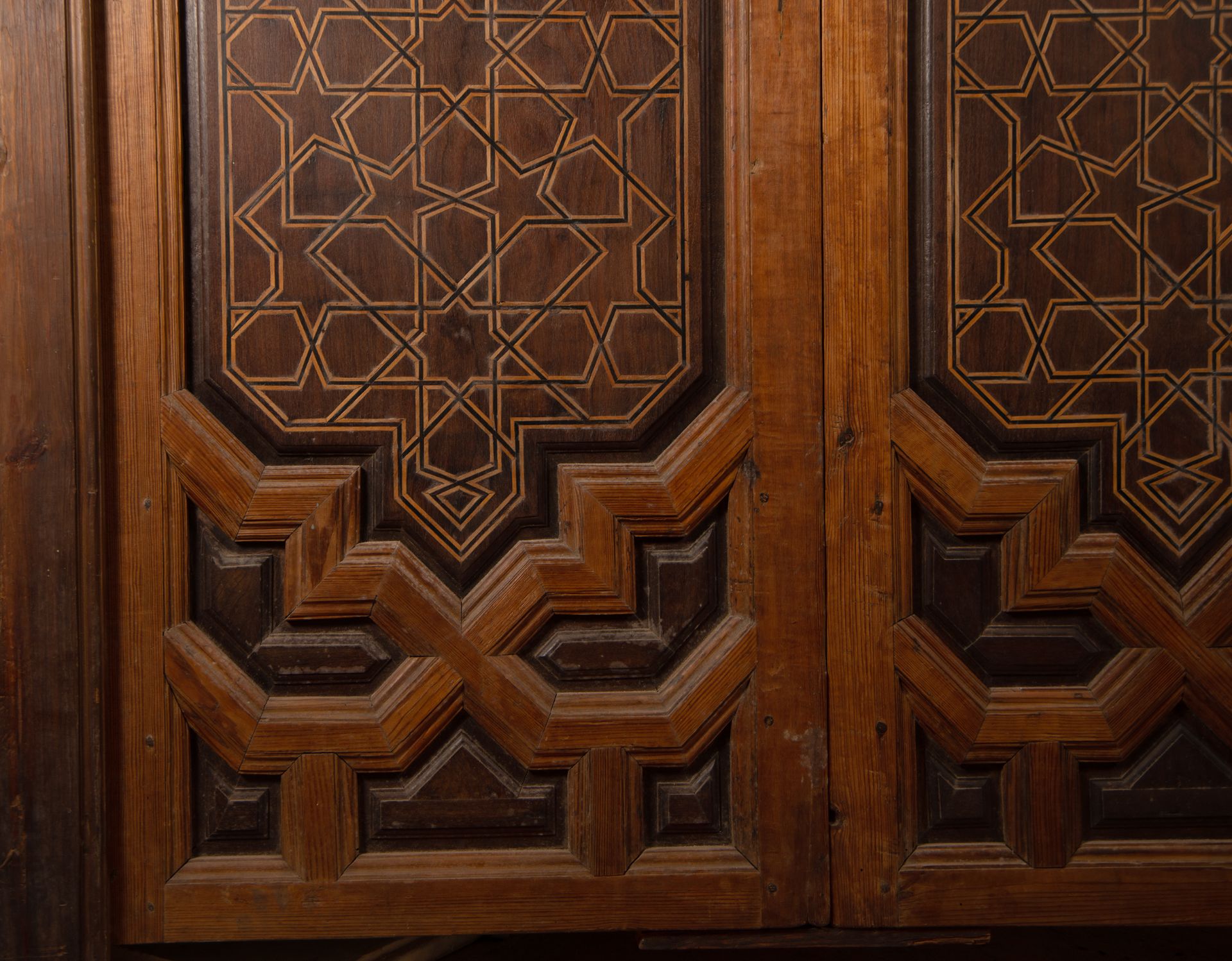 Mudejar style door in marquetry, Spain, 19th century - Image 2 of 2