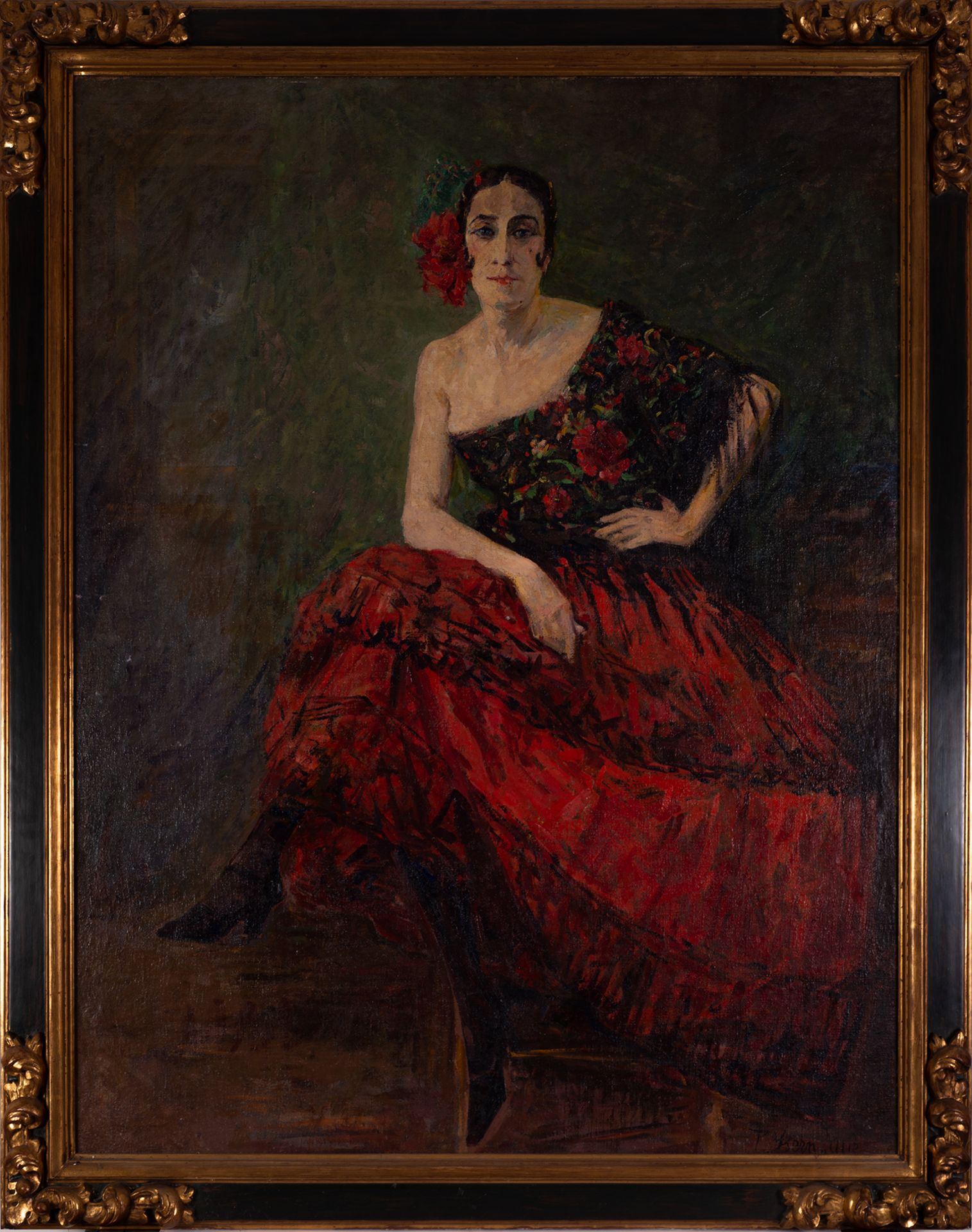 "Portrait La Argentinita", actress and singer of the Liceo, Pedro Isern Alié, s. 19th - 20th