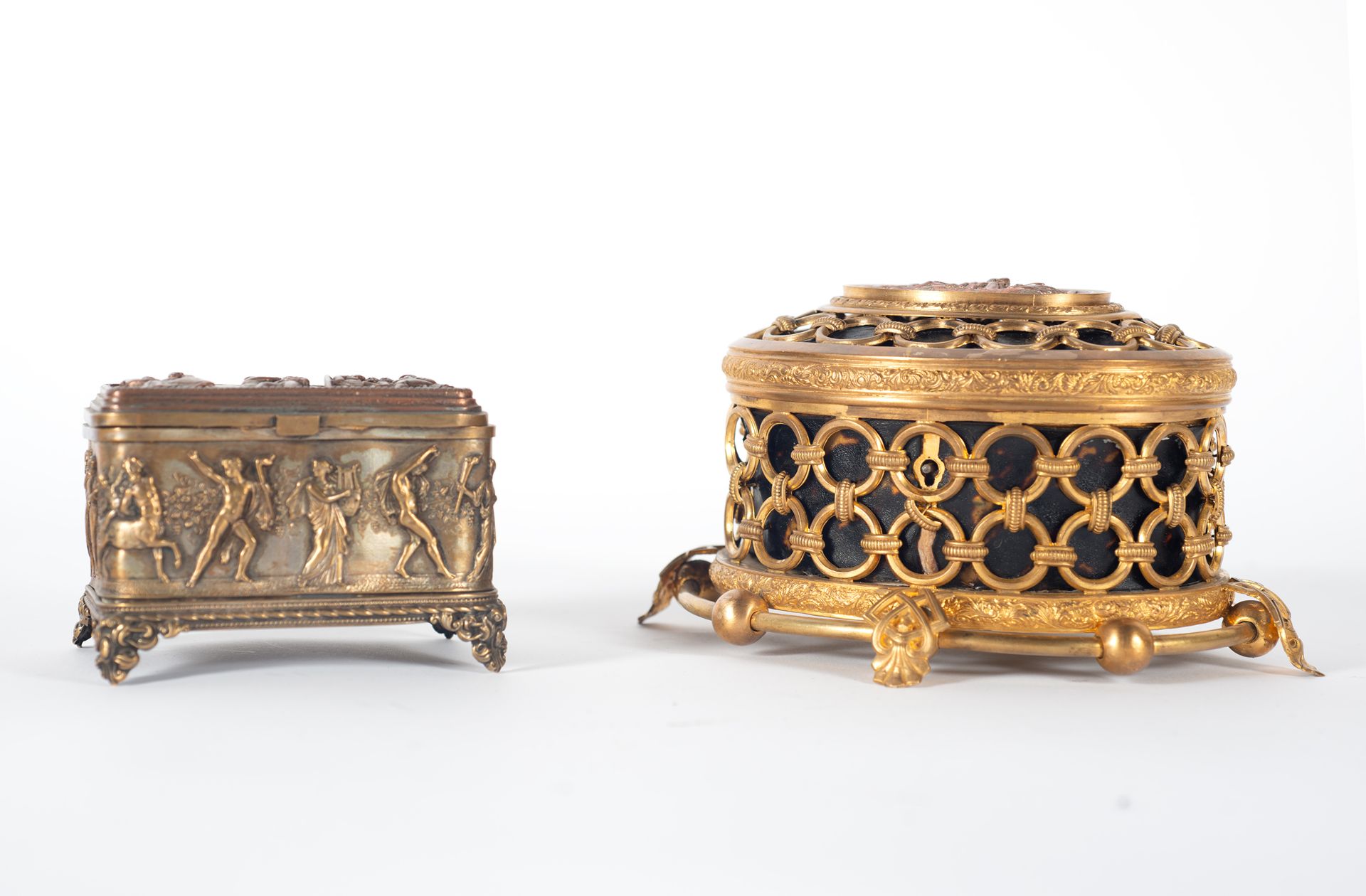 Pair of jewelers in tortoiseshell and brass, 19th C