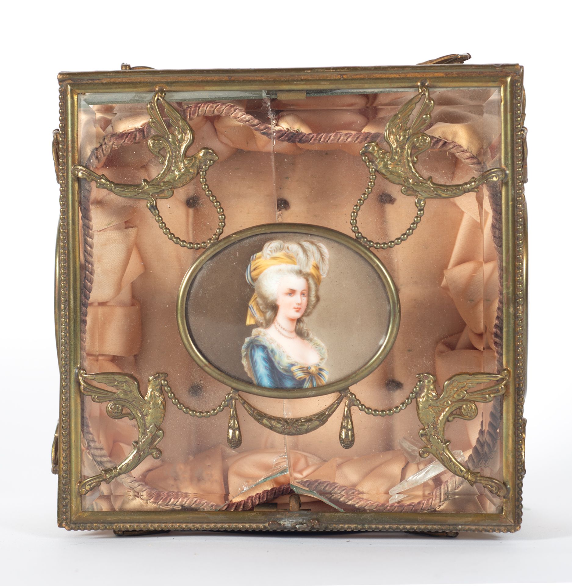 French bronze and enamel jewelry box, 19th century - Image 7 of 7