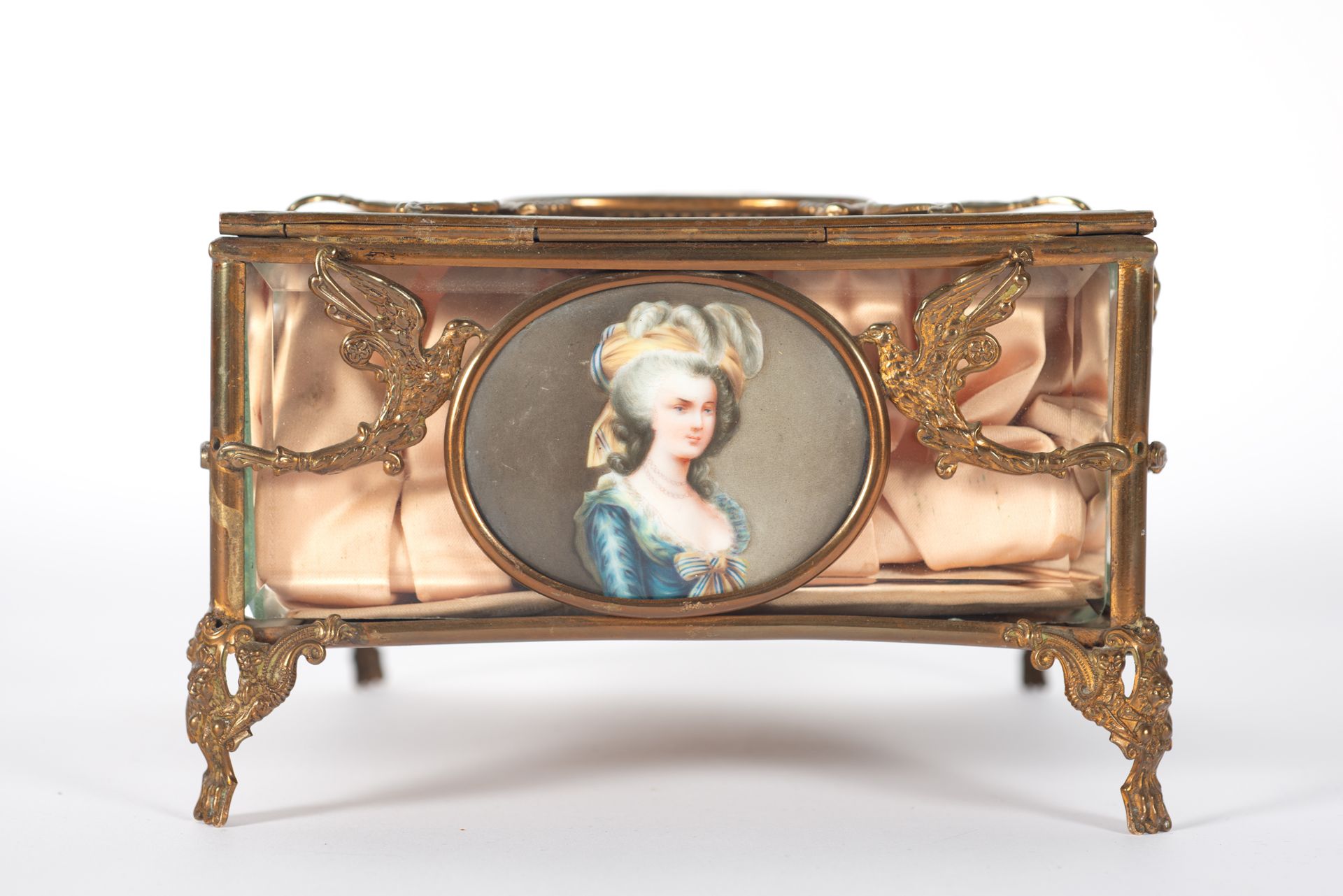 French bronze and enamel jewelry box, 19th century - Image 4 of 7
