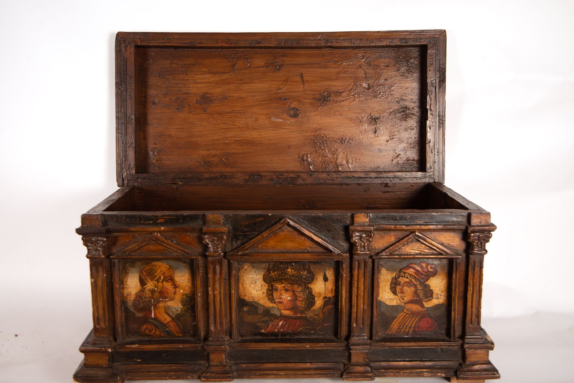 Florentine chest in Renaissance style in ebonized and polychrome wood, Italian school of the 19th ce - Bild 6 aus 11