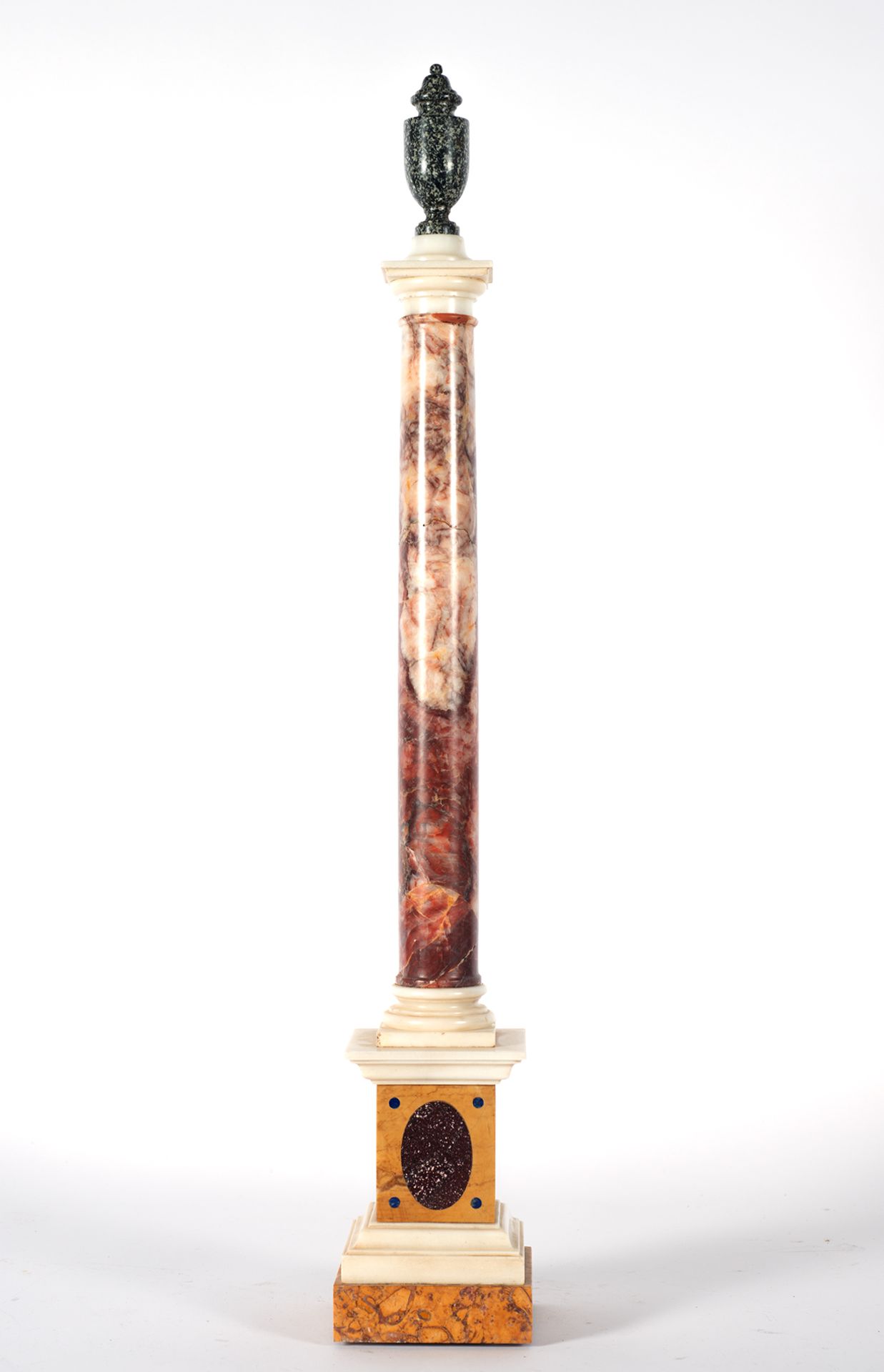 Neoclassicist column in porphyry and alabaster, Italy, 19th - 20th centuries