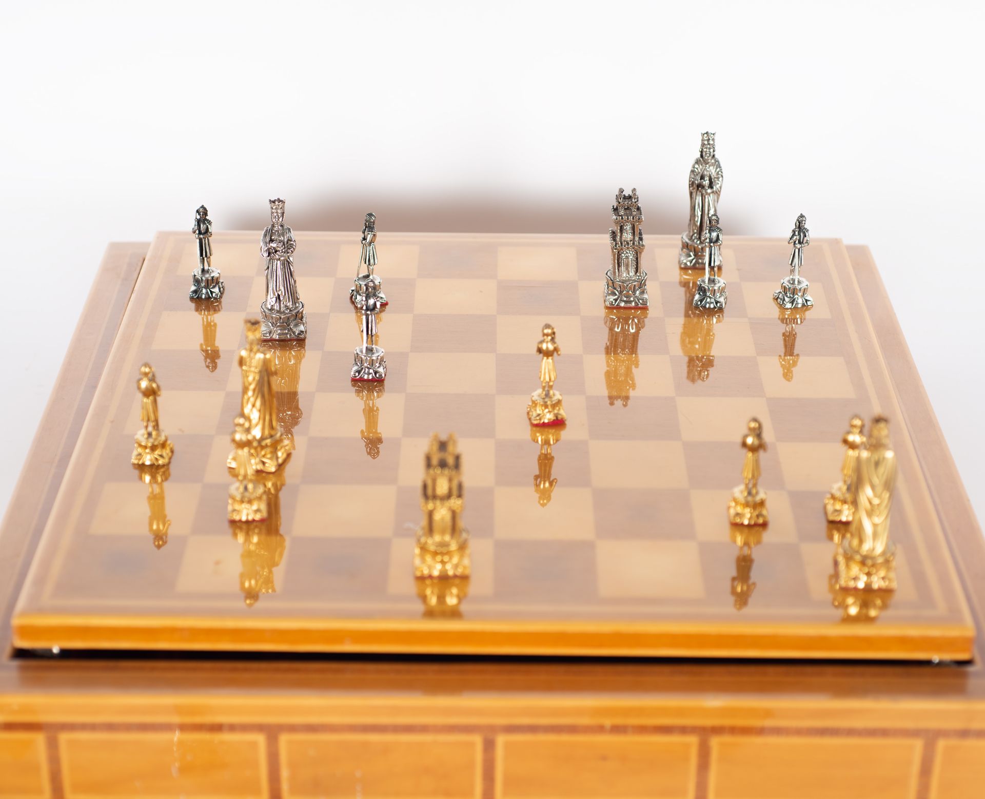 Important silver chess set, silversmith Pedro Durán, Madrid, 20th century - Bild 4 aus 12