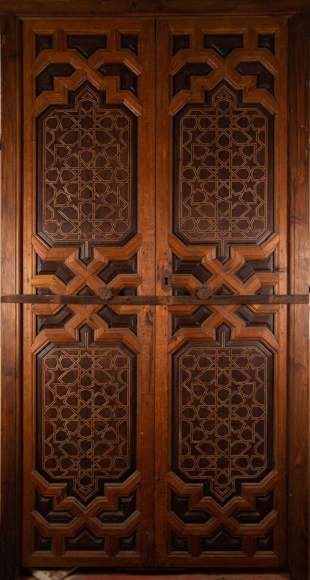 Mudejar style door in marquetry, Spain, 19th century