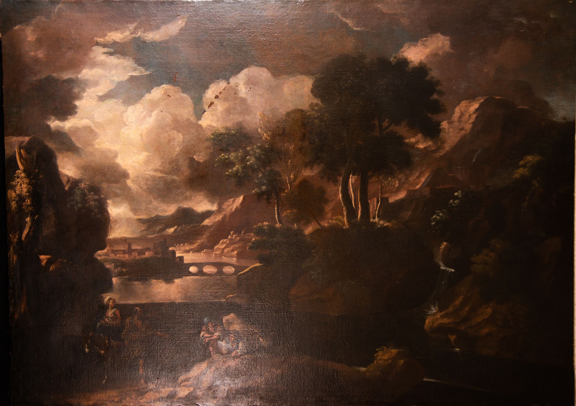 Landscape with Waterfall, Attributed to Orazio Borgianni